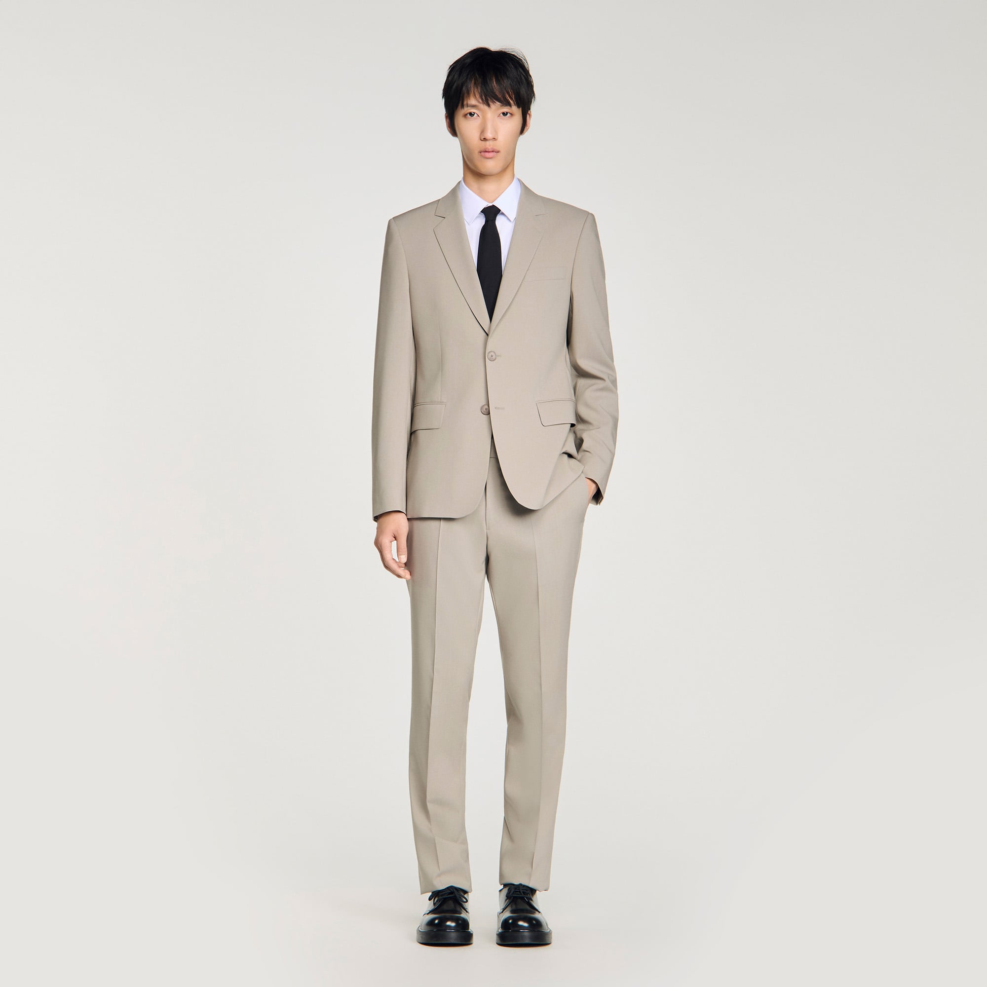 Sandro virgin Classic wool suit jacket with button fastening and flap pockets