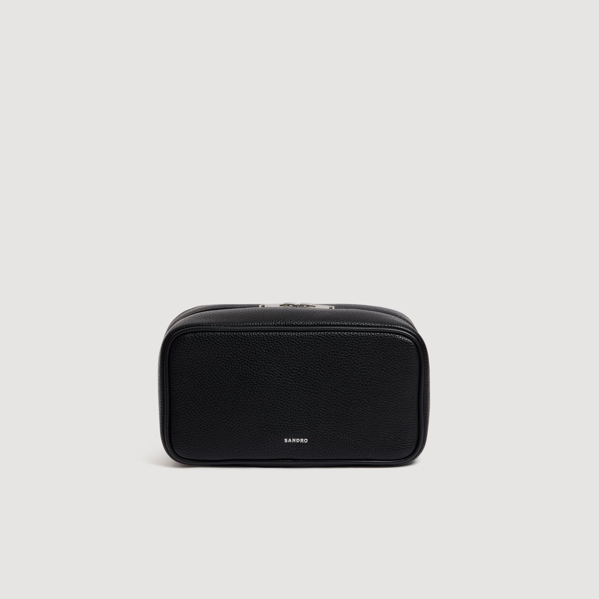 Sandro polyester Toiletry bag in grained coated fabric with zip fastening, handle on the top and technical fabric interior