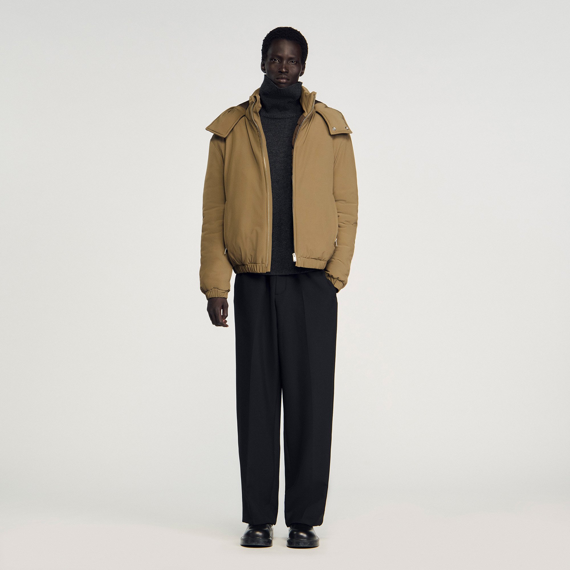 Sandro Puffer jacket with removable hood