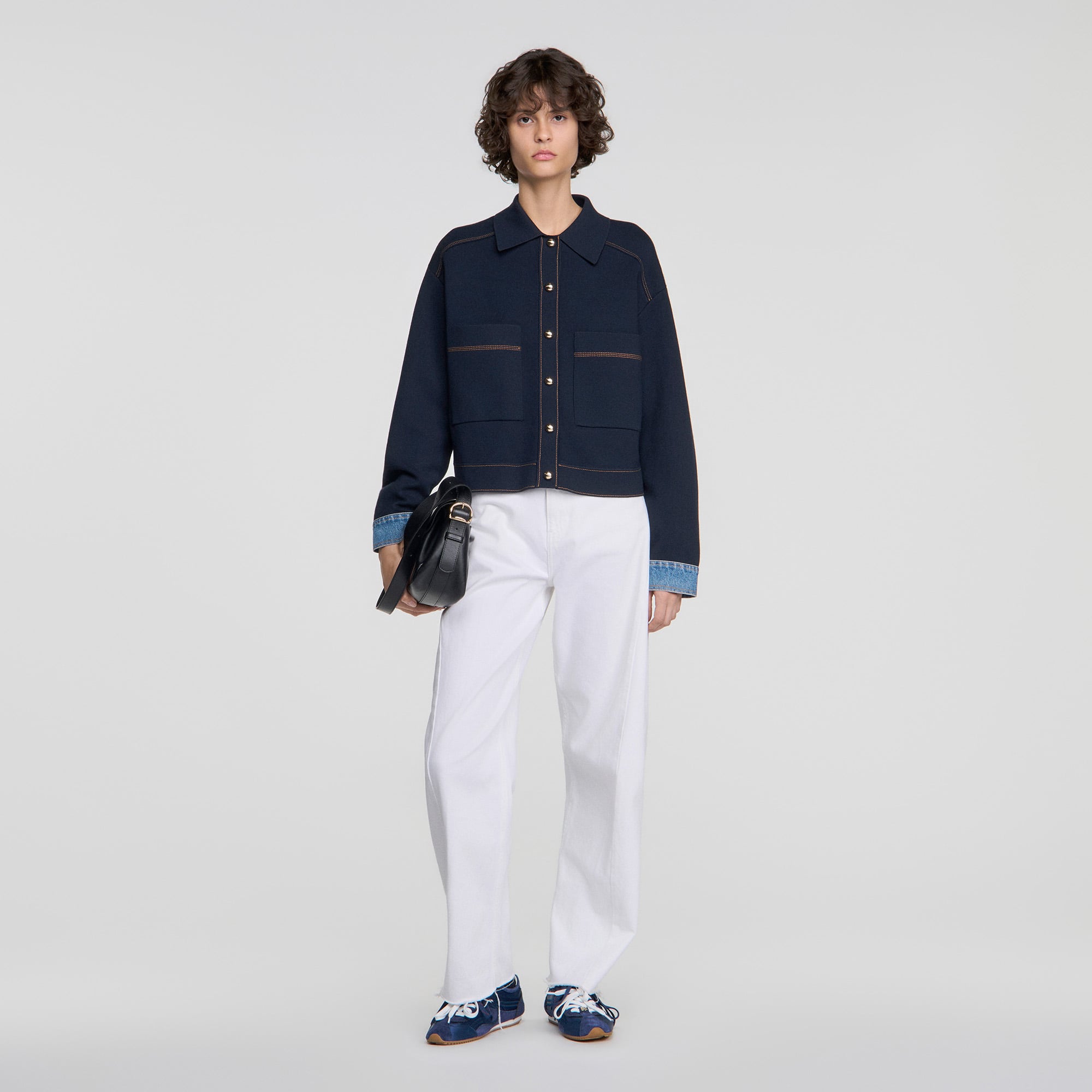 Jacket-effect cardigan