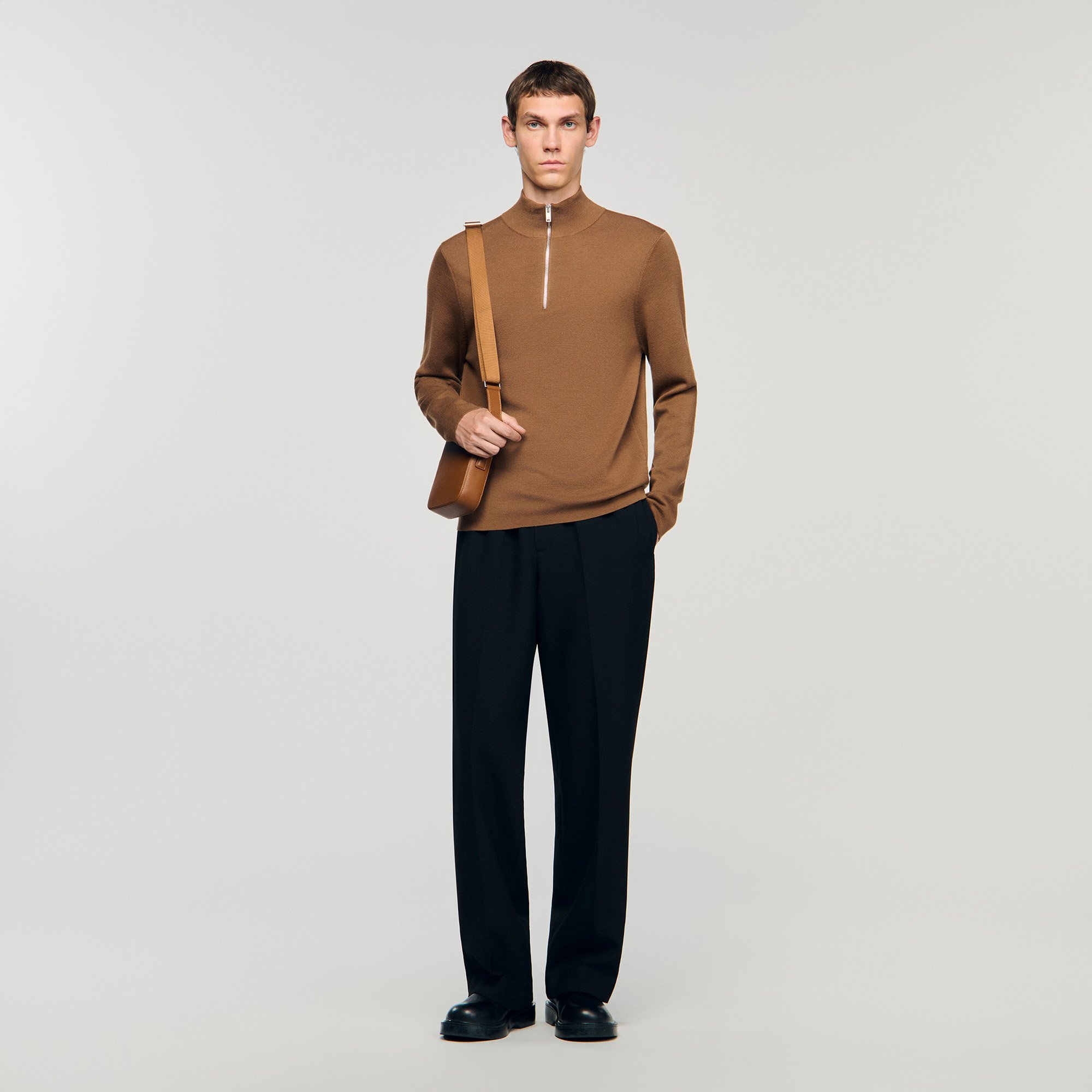 Sandro Wool sweater with zip collar
