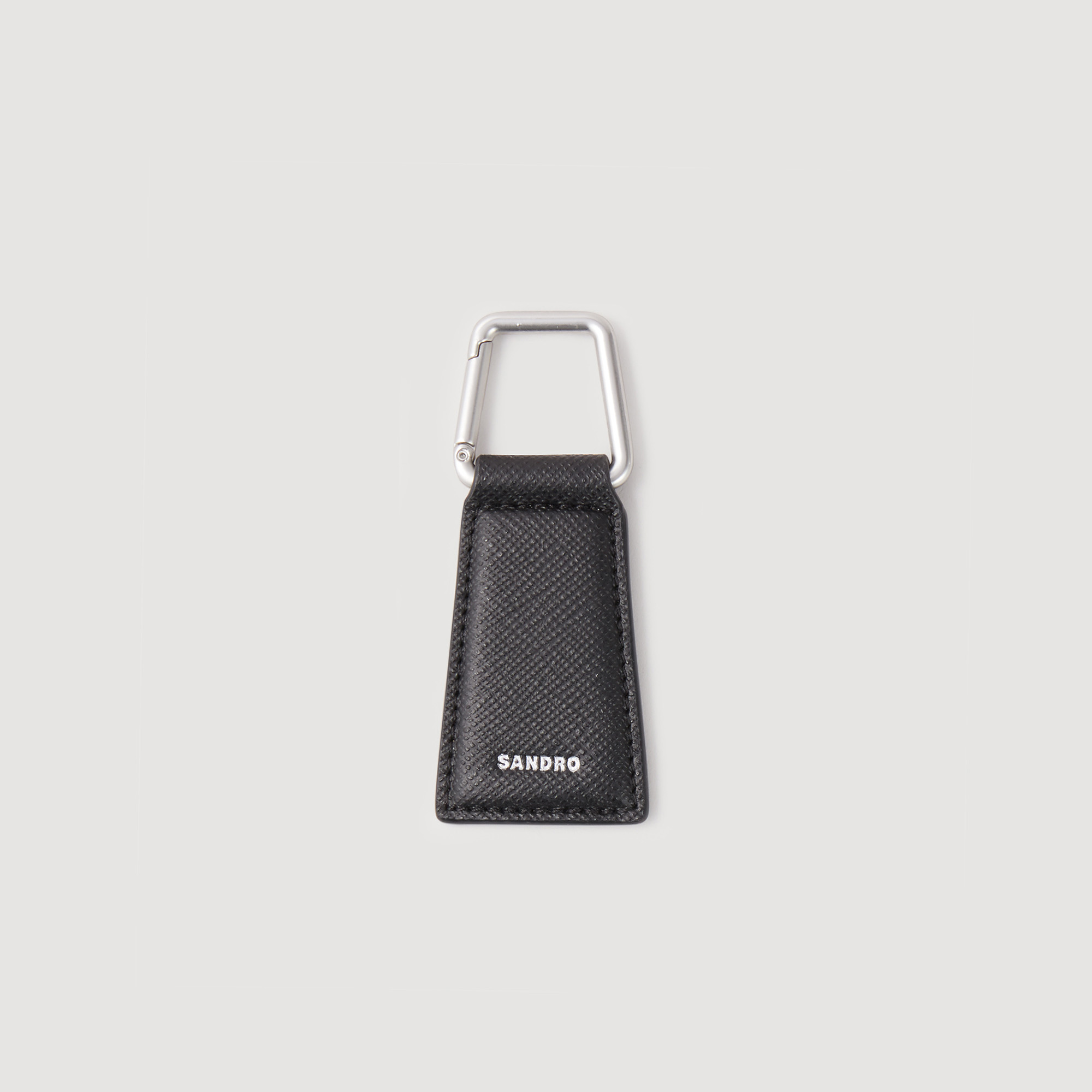 Sandro synderm Coating: Key ring in saffiano leather embellished with Sandro lettering and fitted with a metal lobster clasp