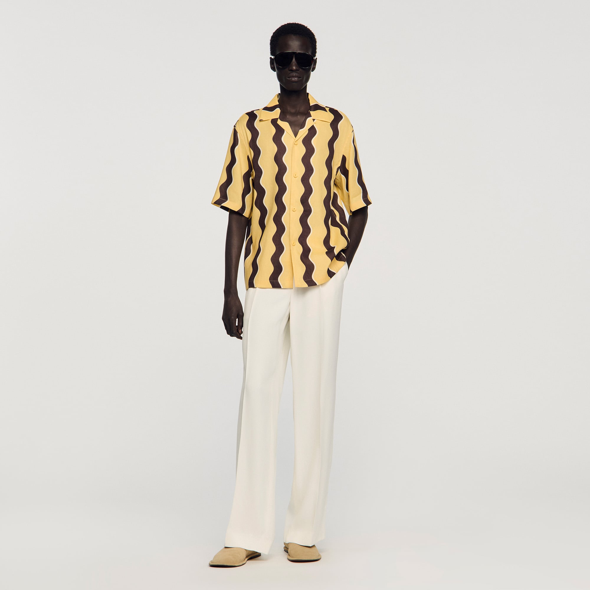 Sandro linen Patterned linen shirt