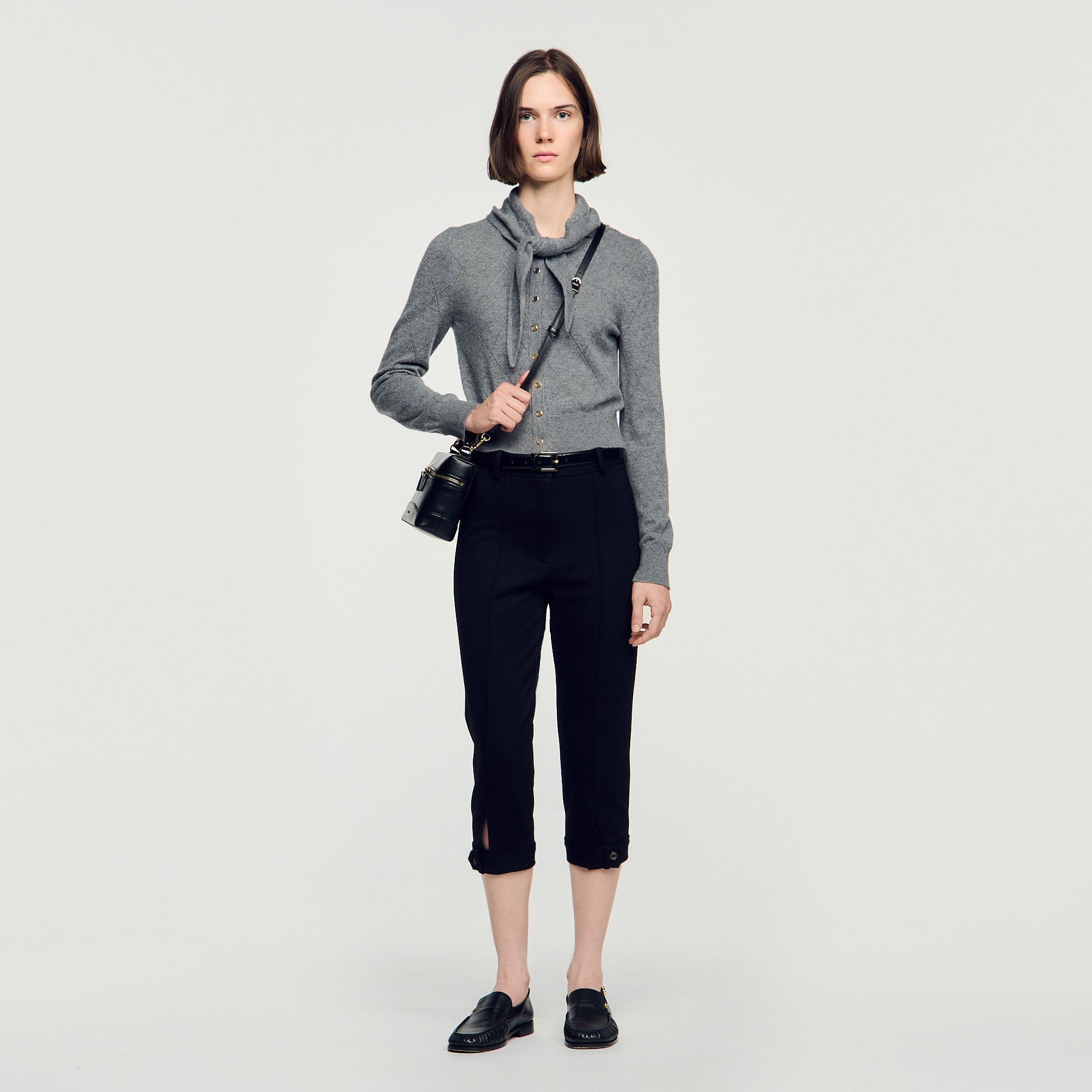 Pointelle knit cardigan