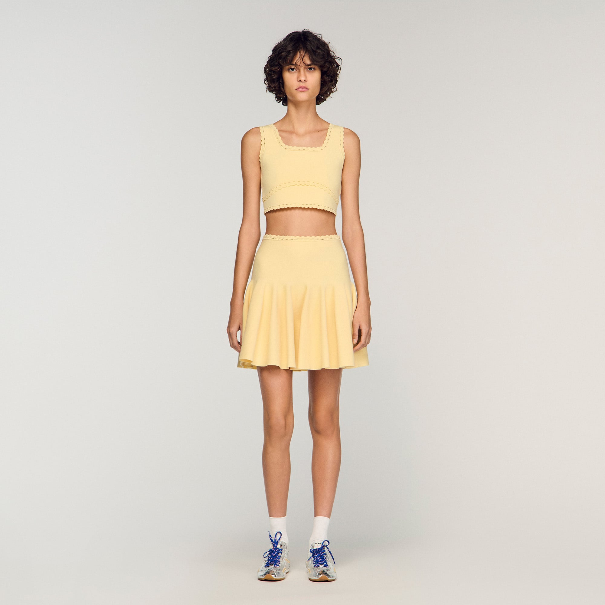 スカート Rib knit mini skirt Sandro_SFPJU01621-A357_F_1.jpg