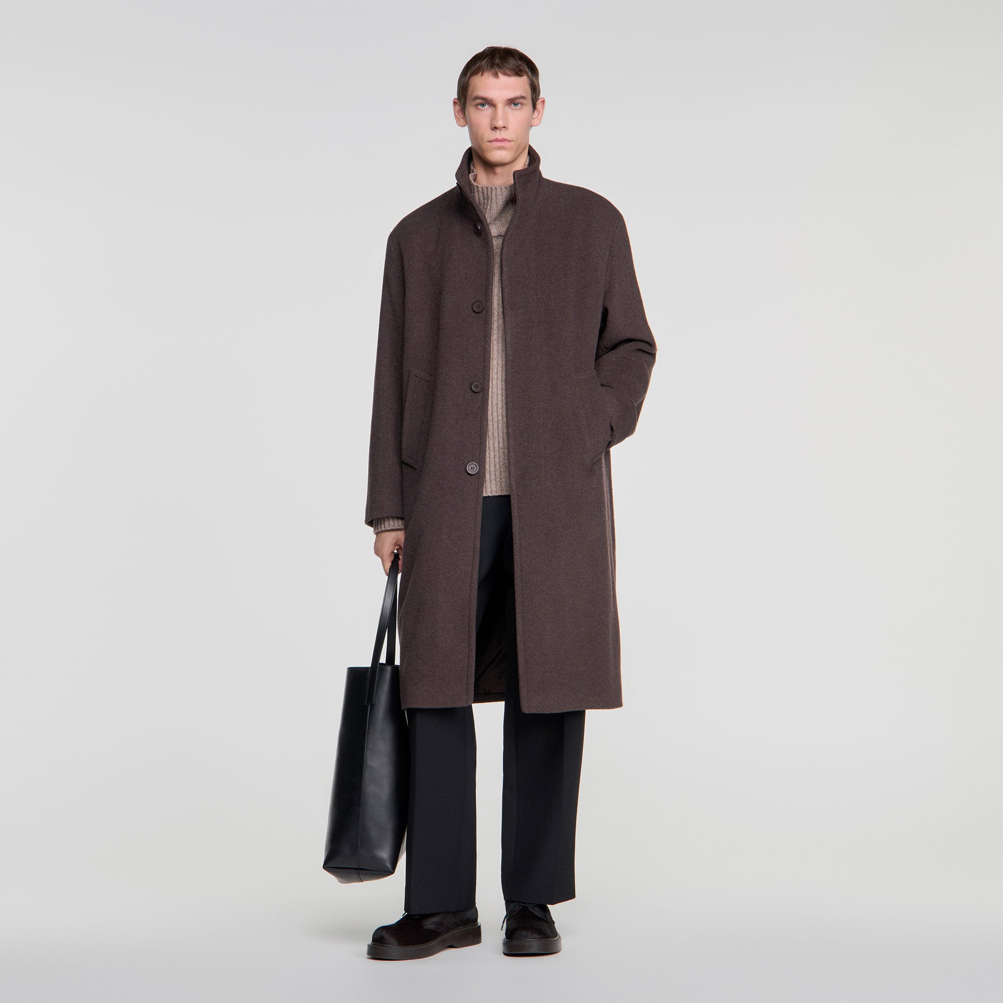 Long wool and cashmere coat