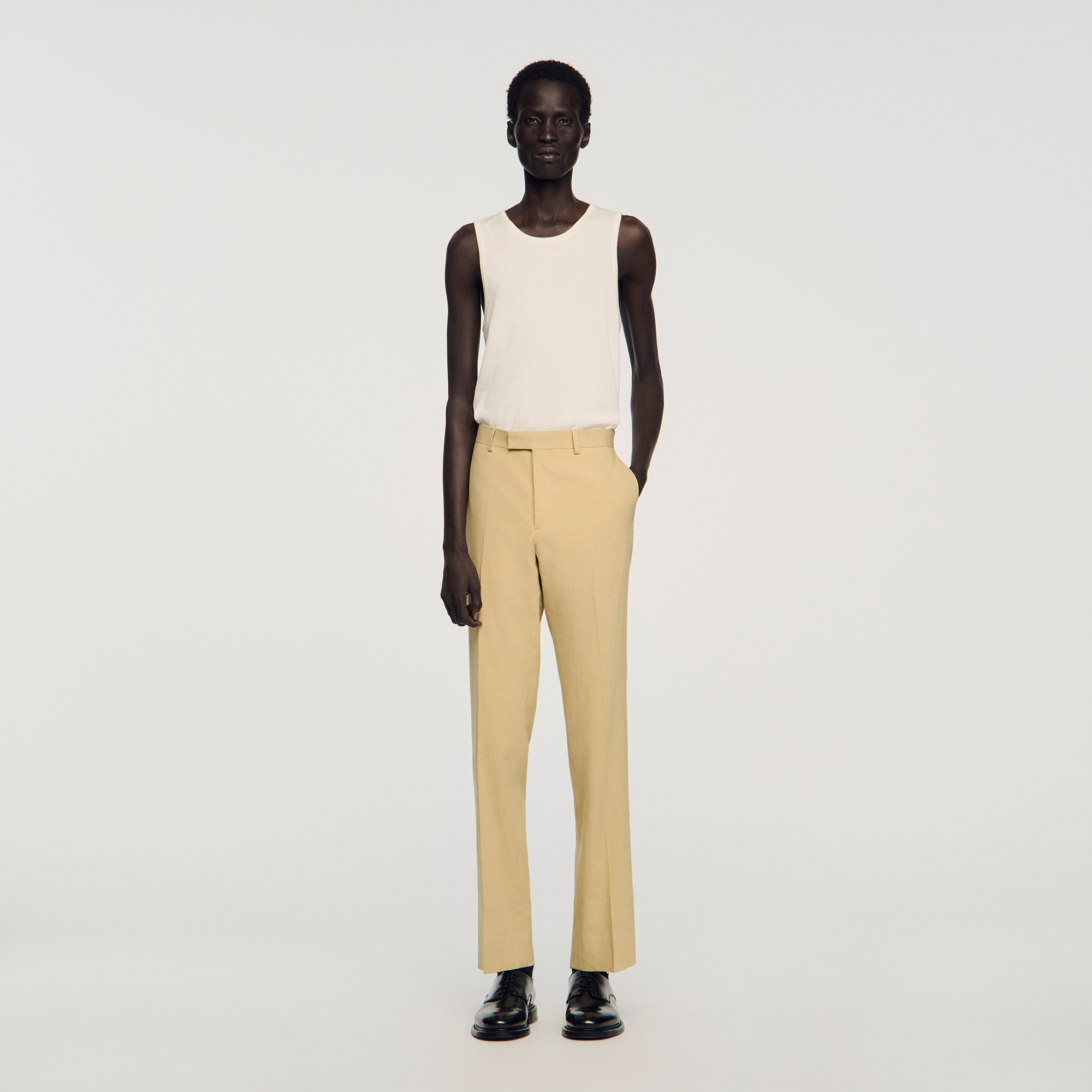 Sandro linen Classic linen suit trousers