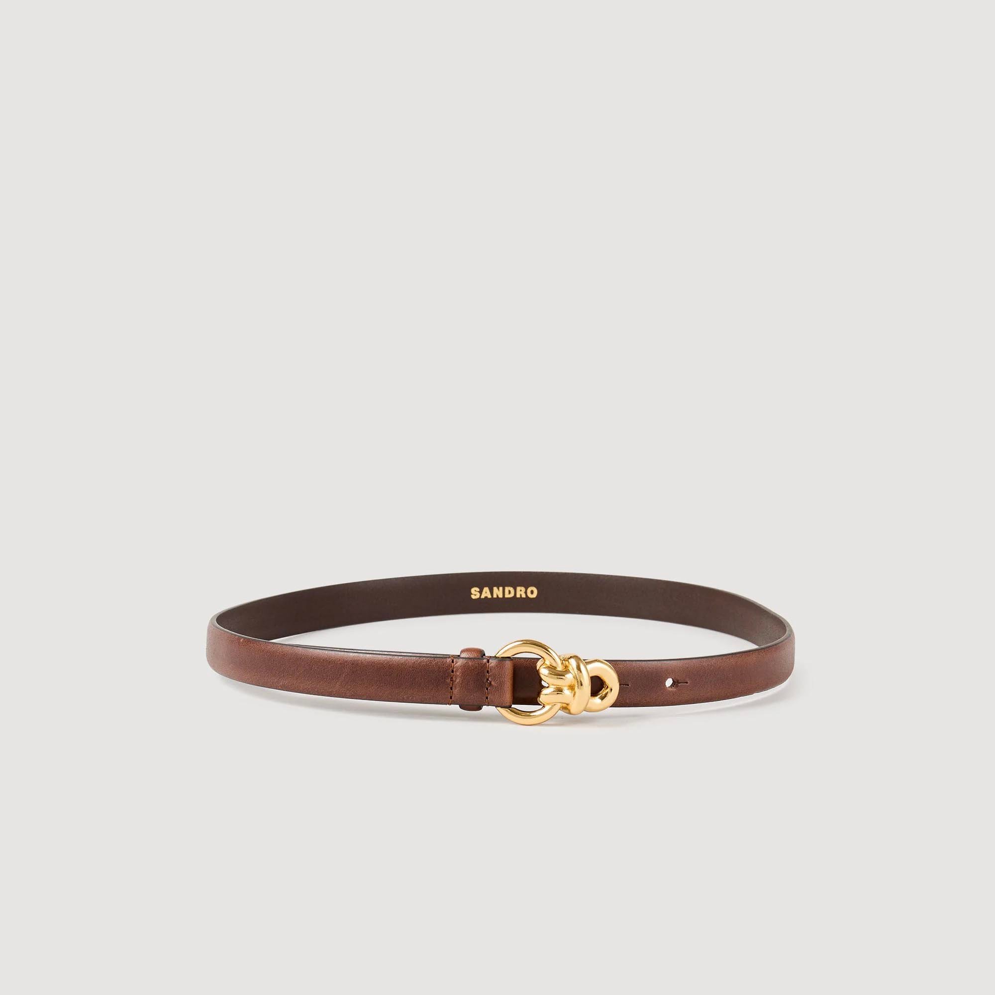 Slim leather belt