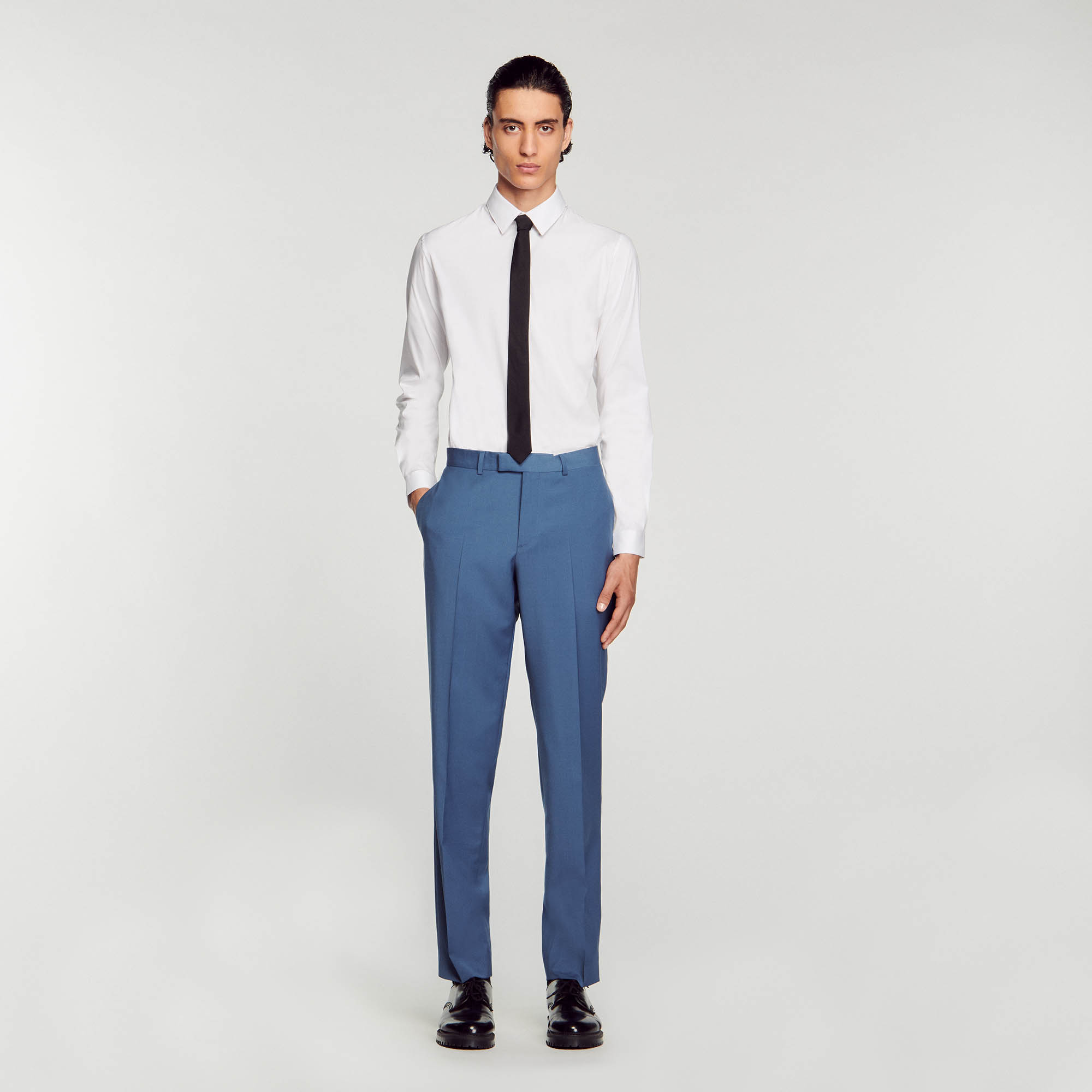 Sandro wool Classically tailored wool suit pants in an Italian fabric with side and back pockets