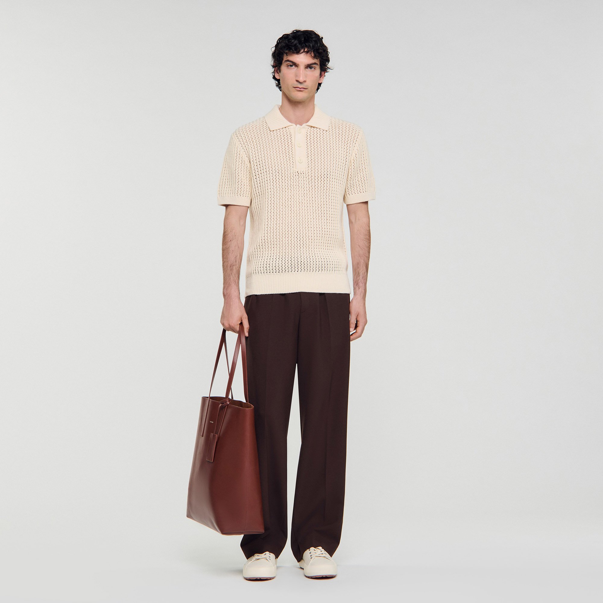 Cotton polo shirt with polo collar