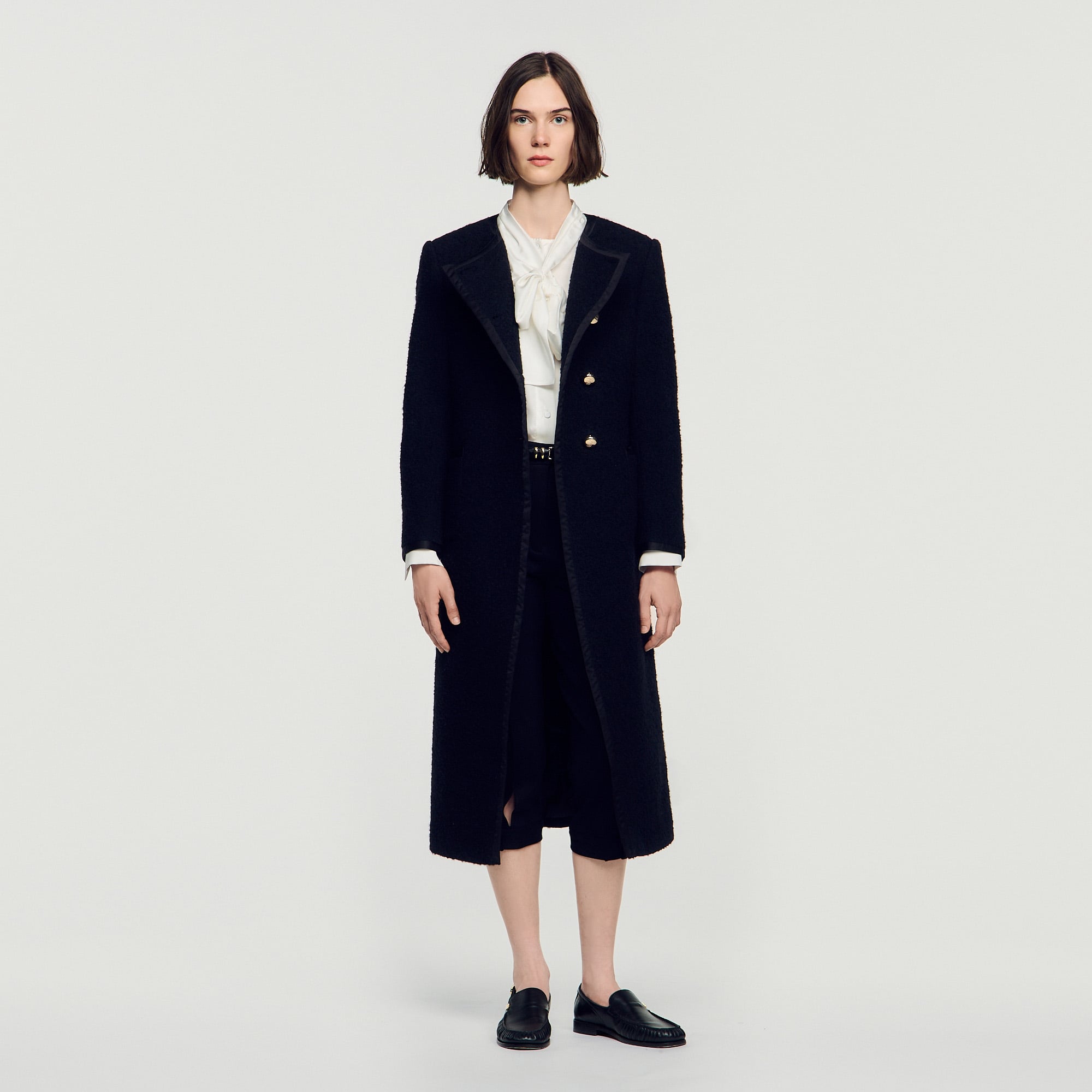 Tweed coat with jewel buttons