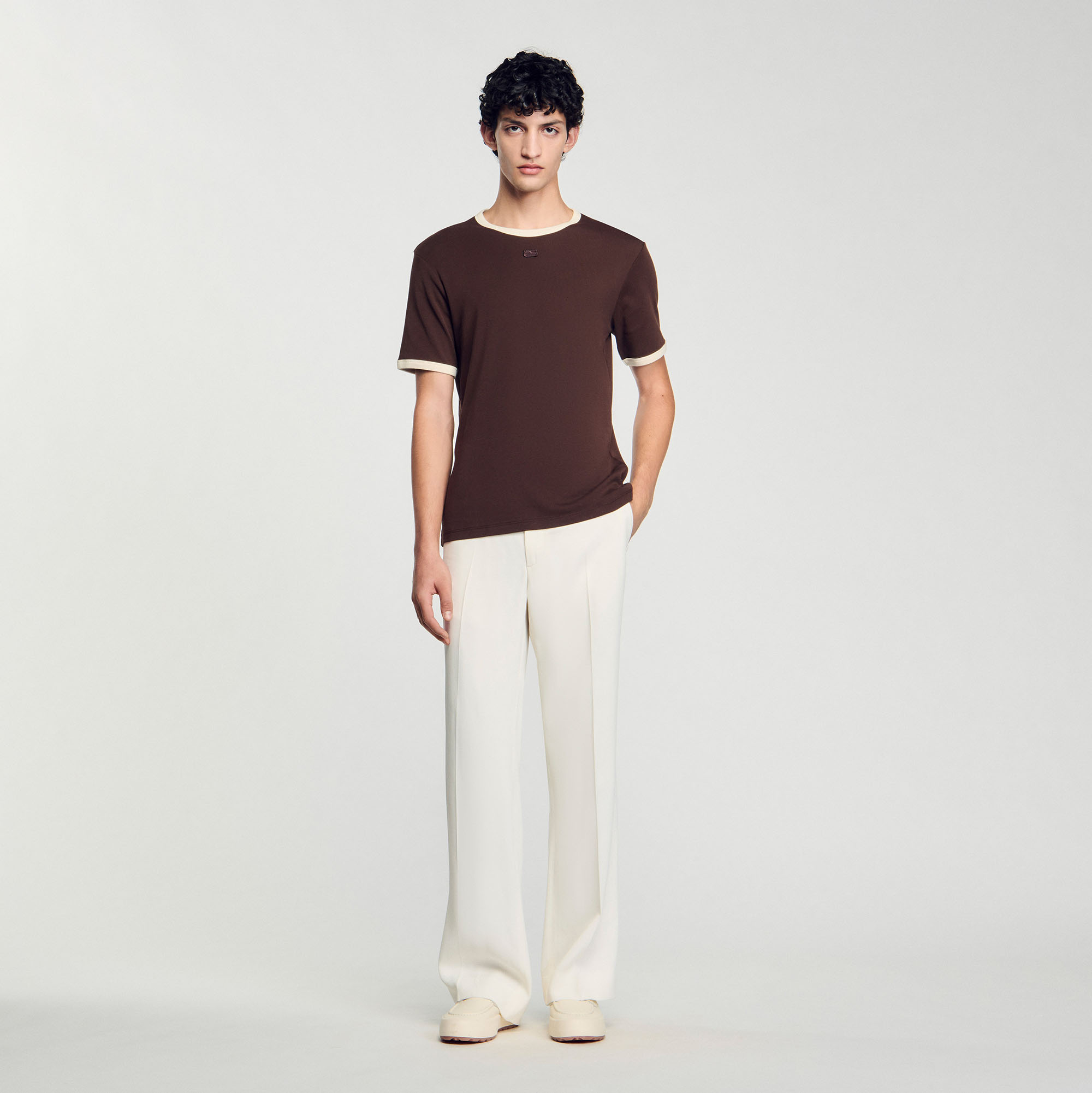 Sandro Two-tone patch T-shirt