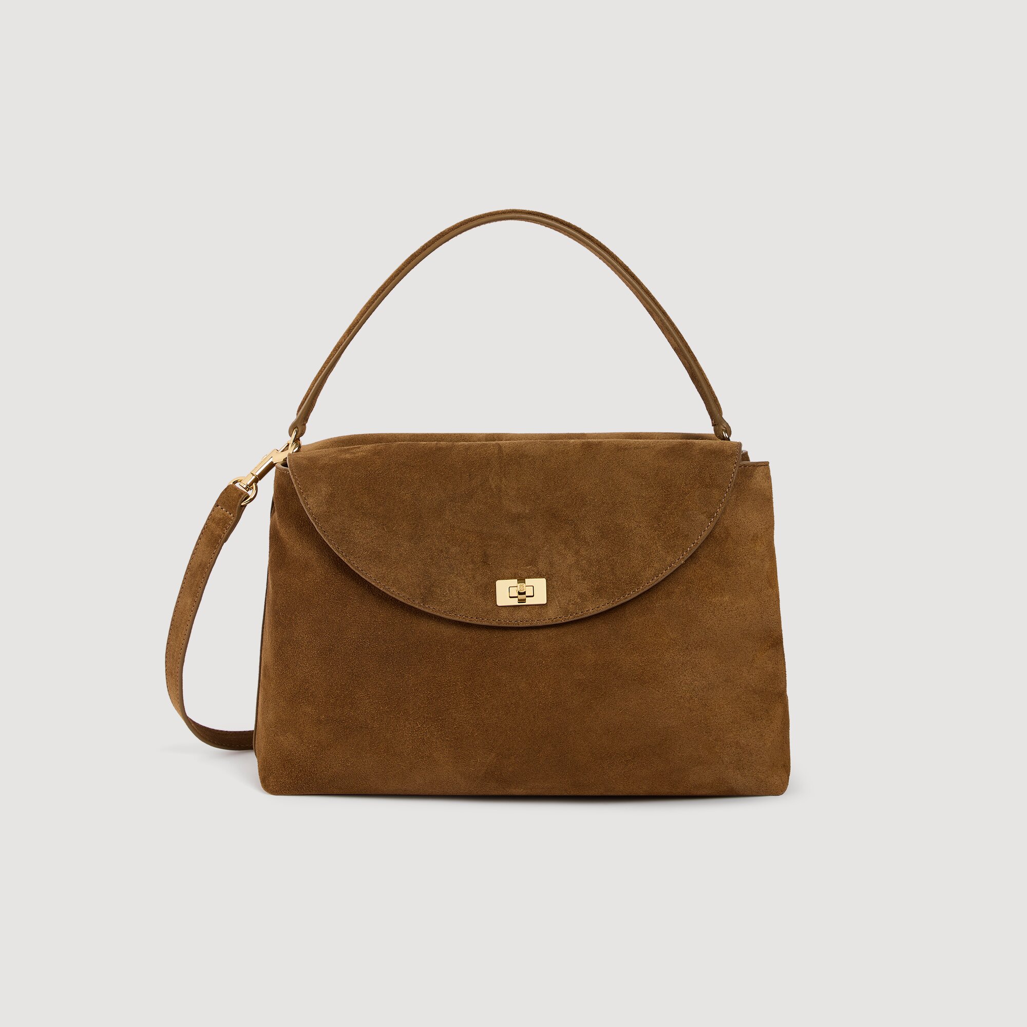 LE GRAND BAZAAR suede bag in Beige for Women | Sandro Paris