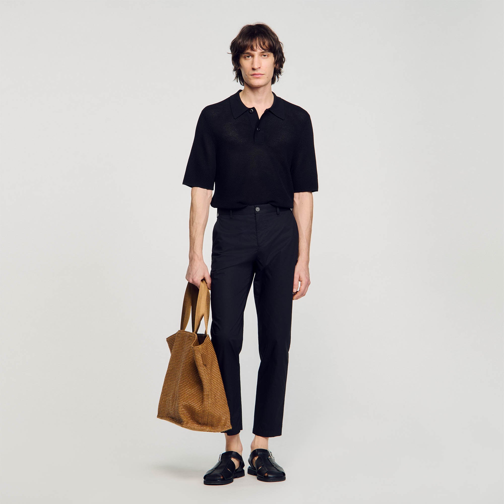 Cotton tapered trousers