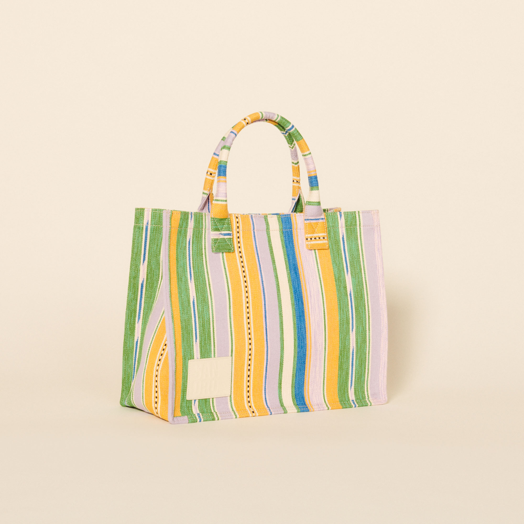 Tote bag in striped canvas