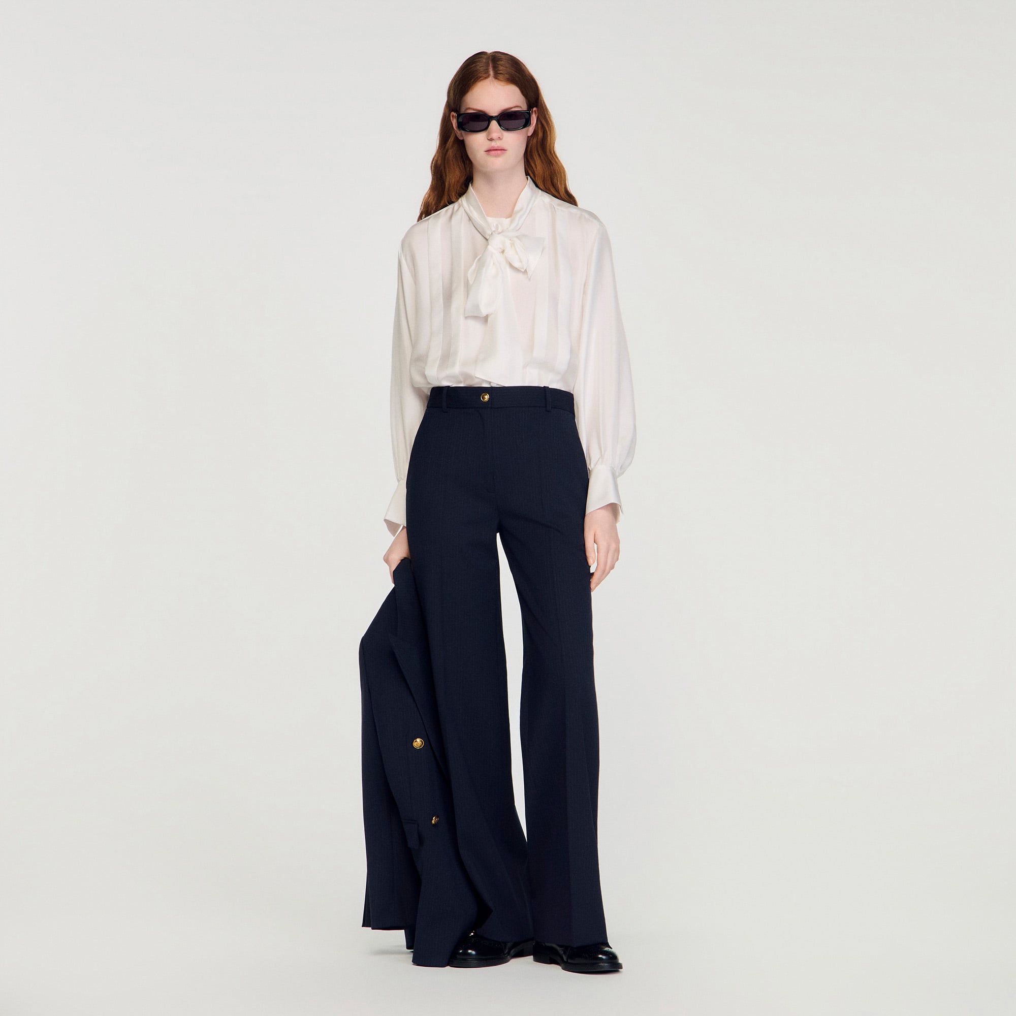 Minimal chalk-striped trousers