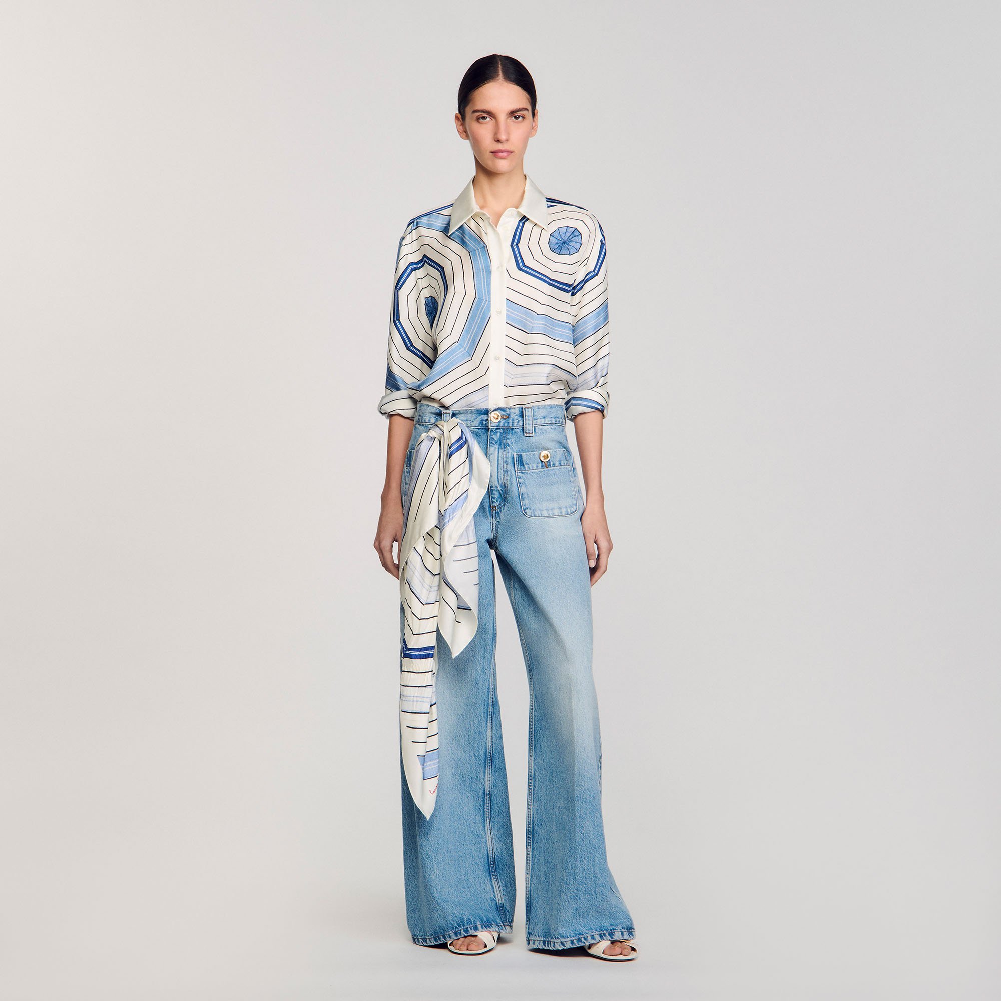 SANDRO ツイード ミニワンピース デニムトリム | THE OUTNET