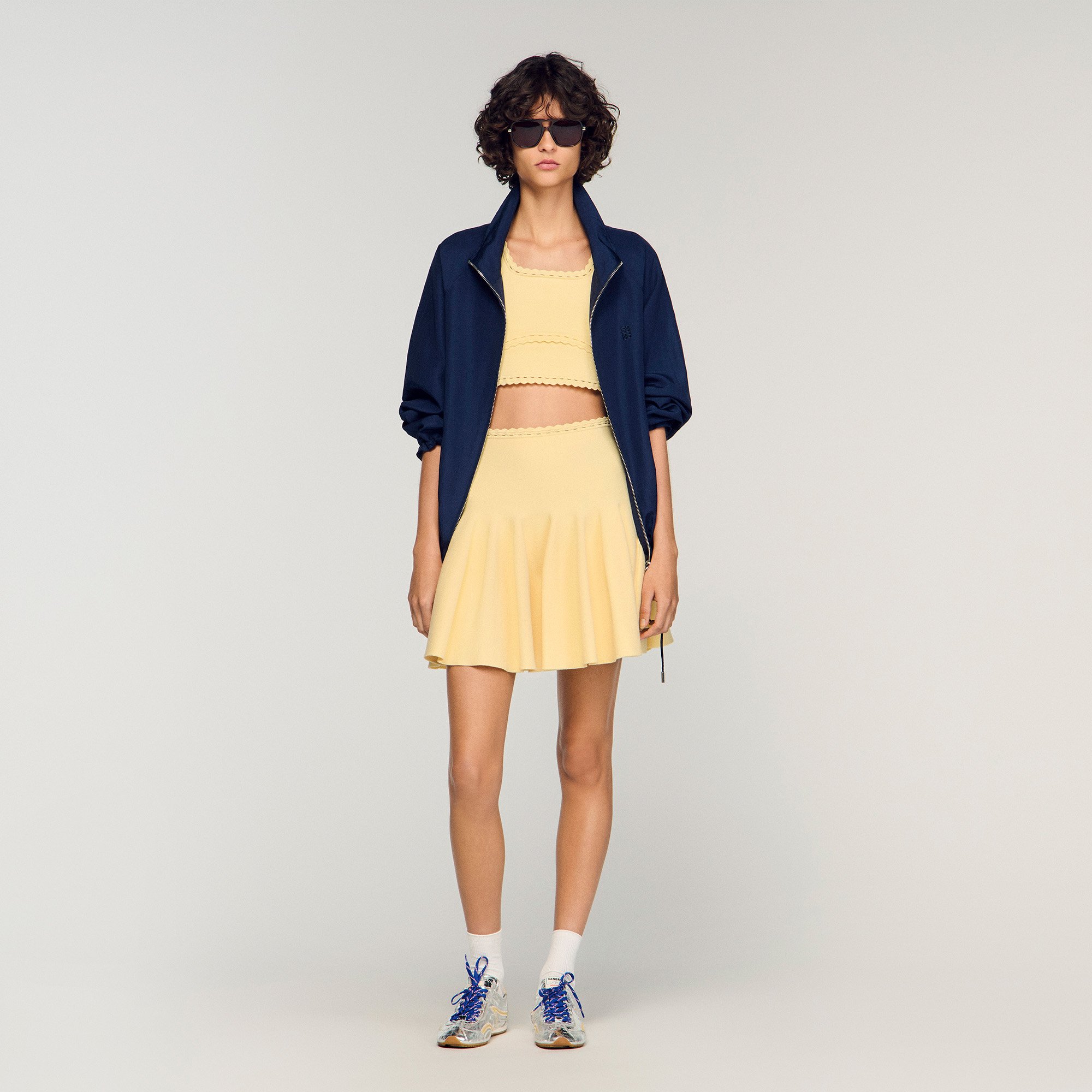 Mini knit skater skirt