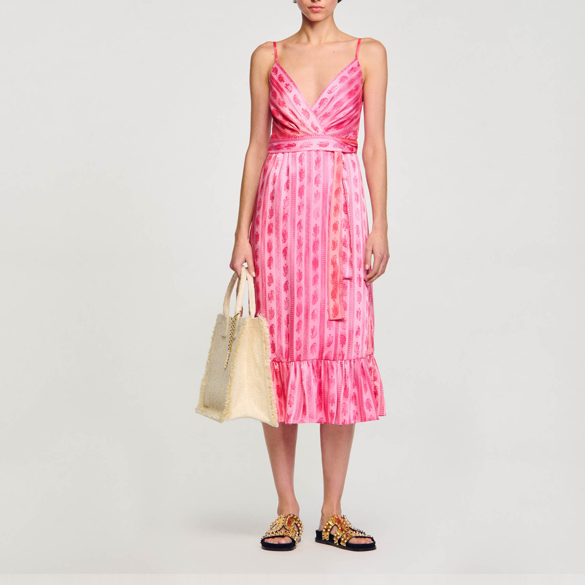 Sandro Midi dress with tie belt