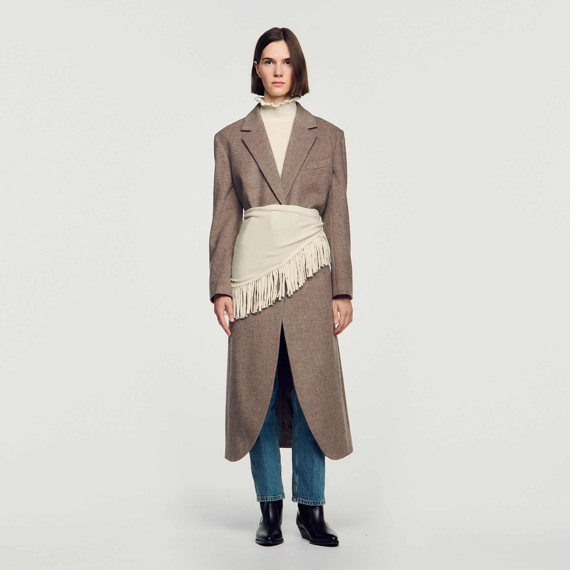 Long double-faced wool coat