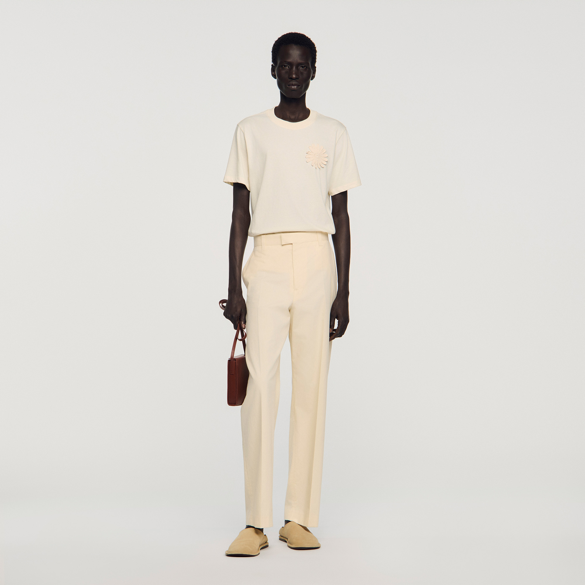 Sandro cotton Wide-leg cotton trousers