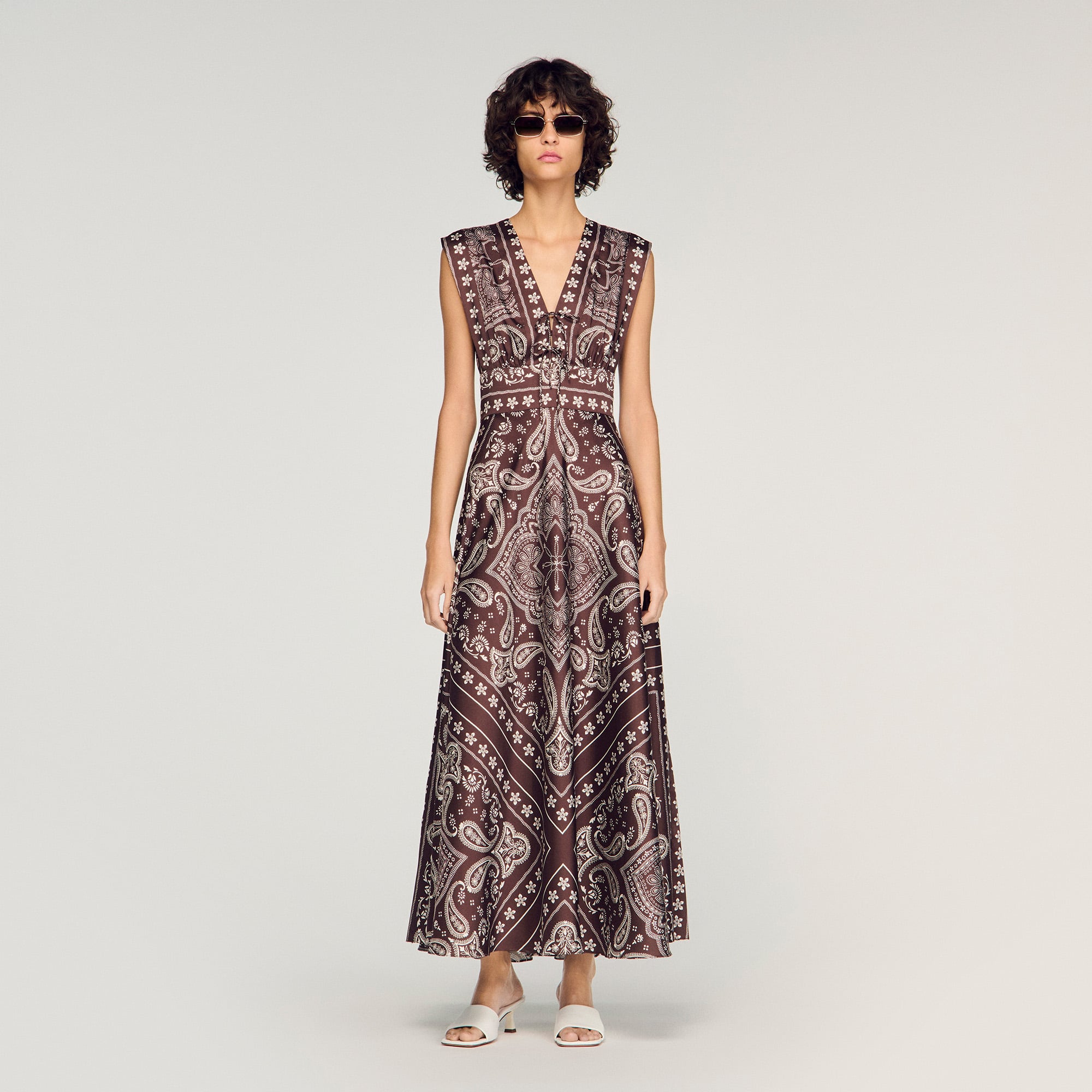 SANDRO denim-trim maxi dress | Smart Closet SANDRO denim-trim maxi dress | Smart Closet