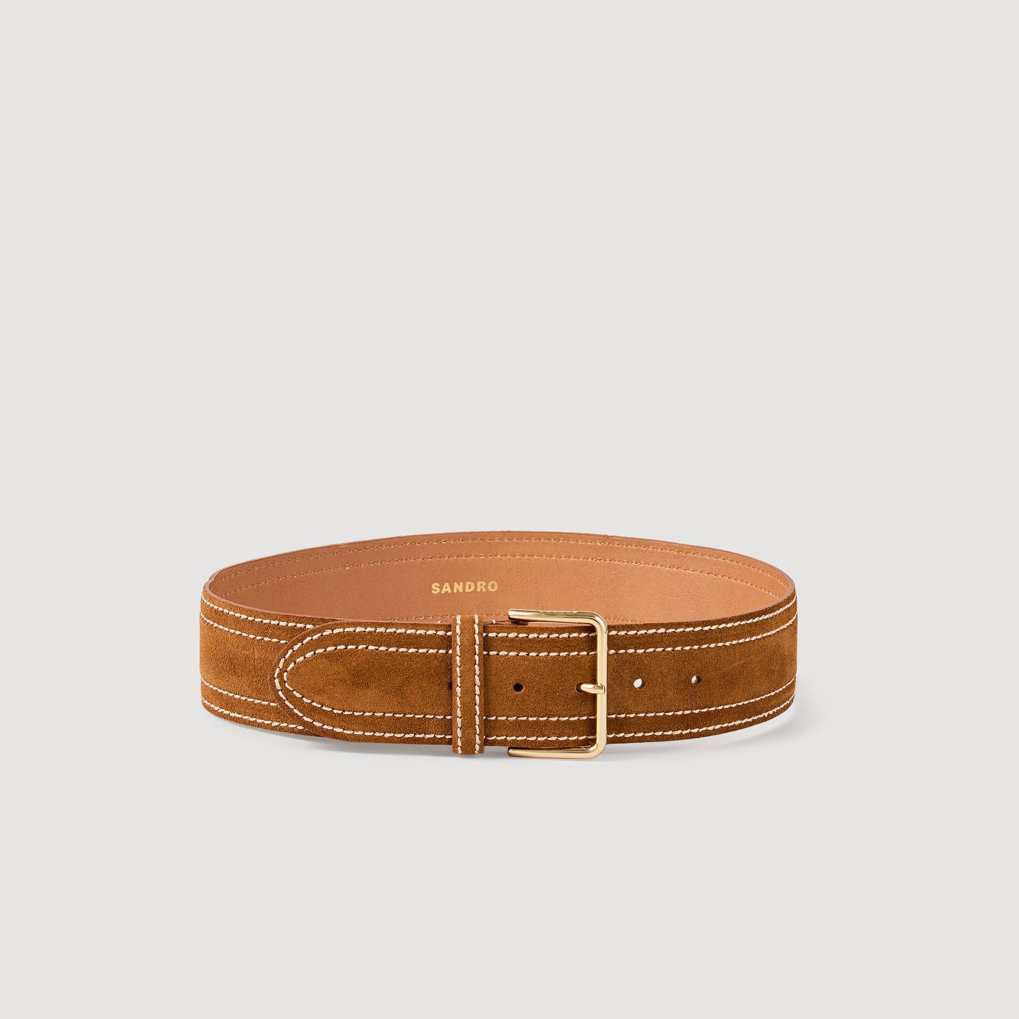 Wide leather belt