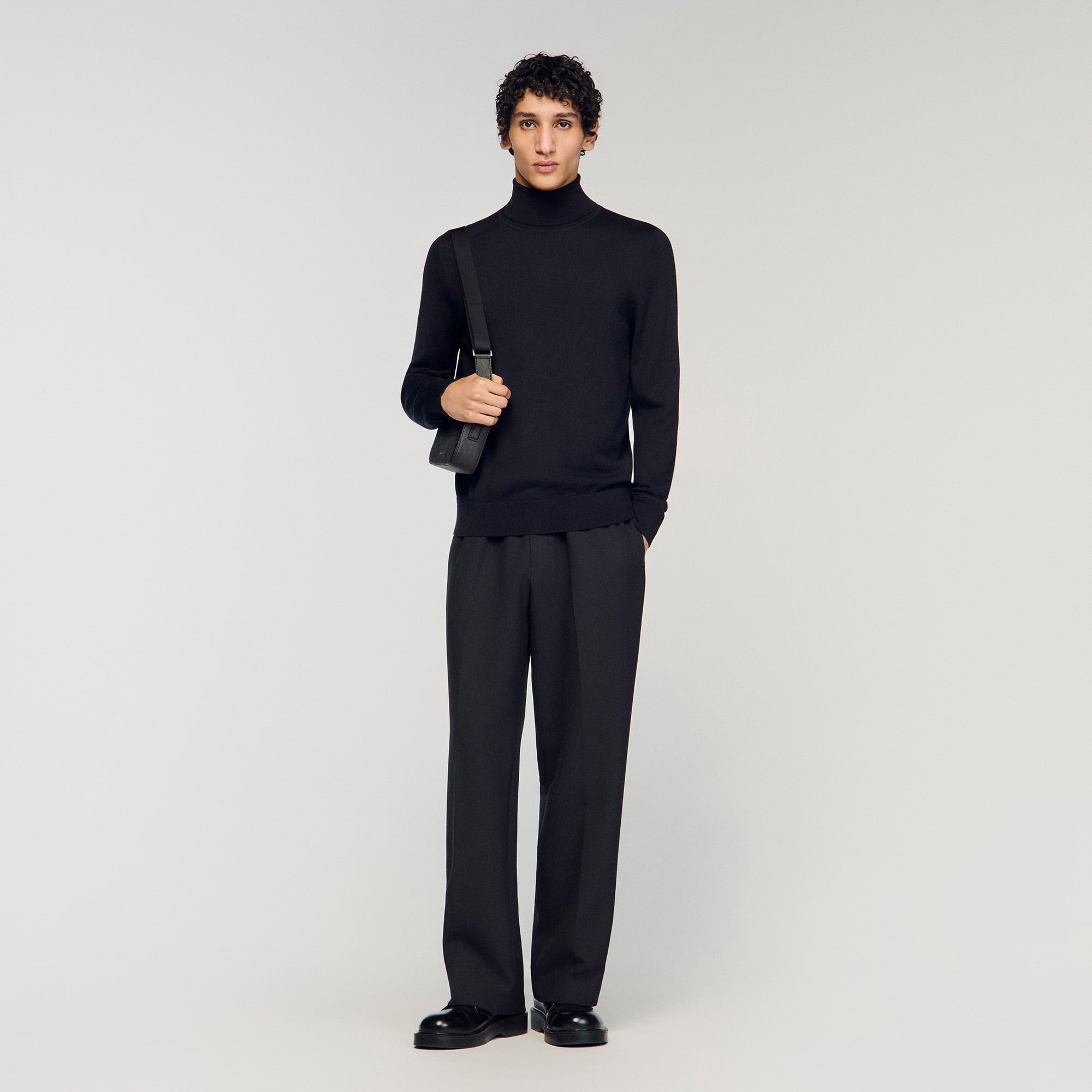 Sandro wool Sandro men's sweater Turtleneck knit sweater 100% wool Long sleeves This style runs small