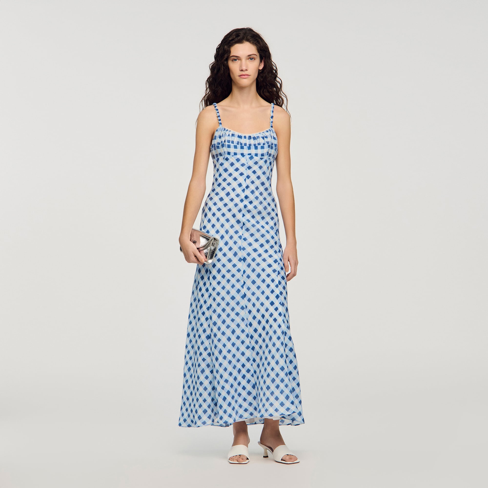 blue and white gingham maxi dress Light Blue Gingham Maxi Dress | Gili Dress main image 0
