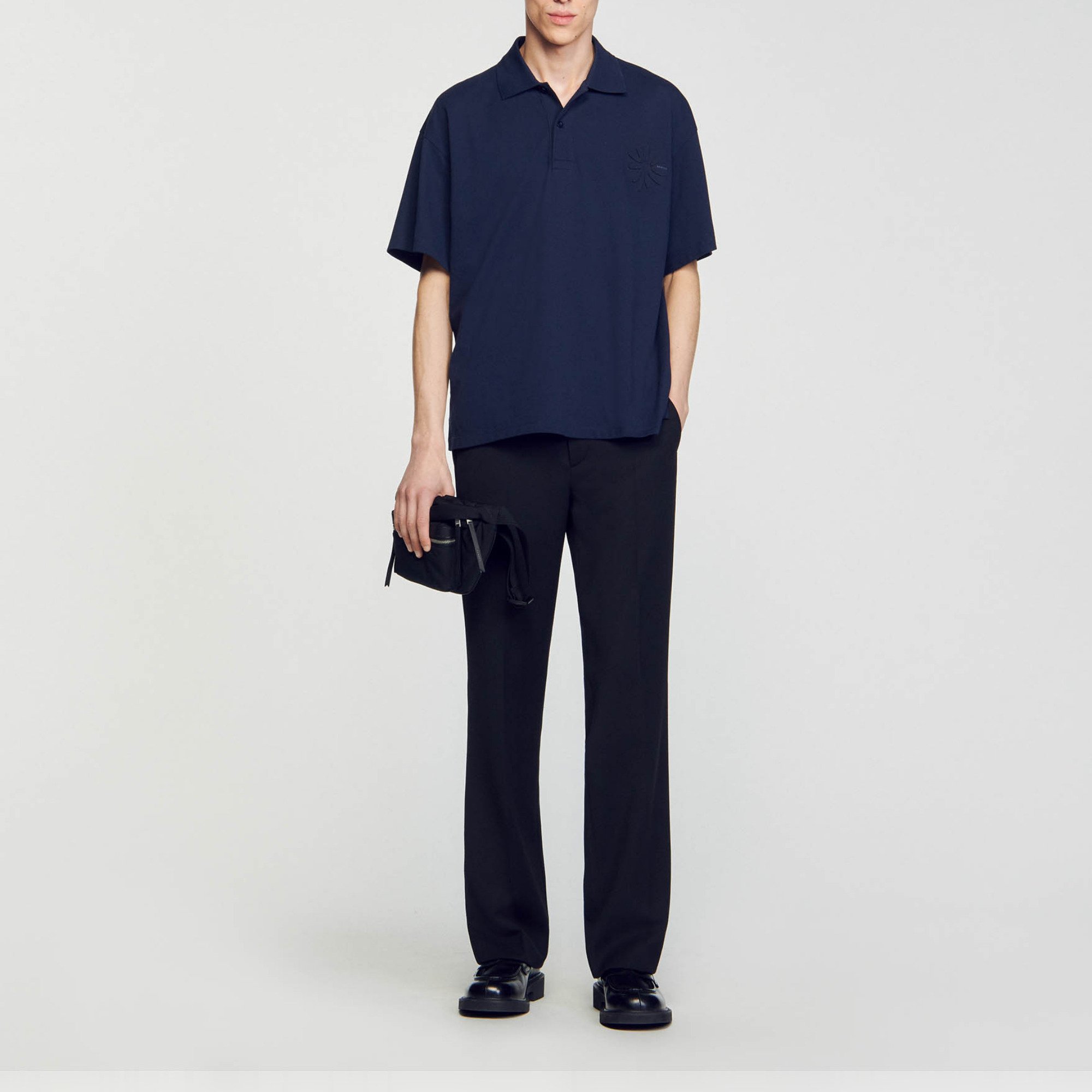 Sandro Cotton flower polo shirt