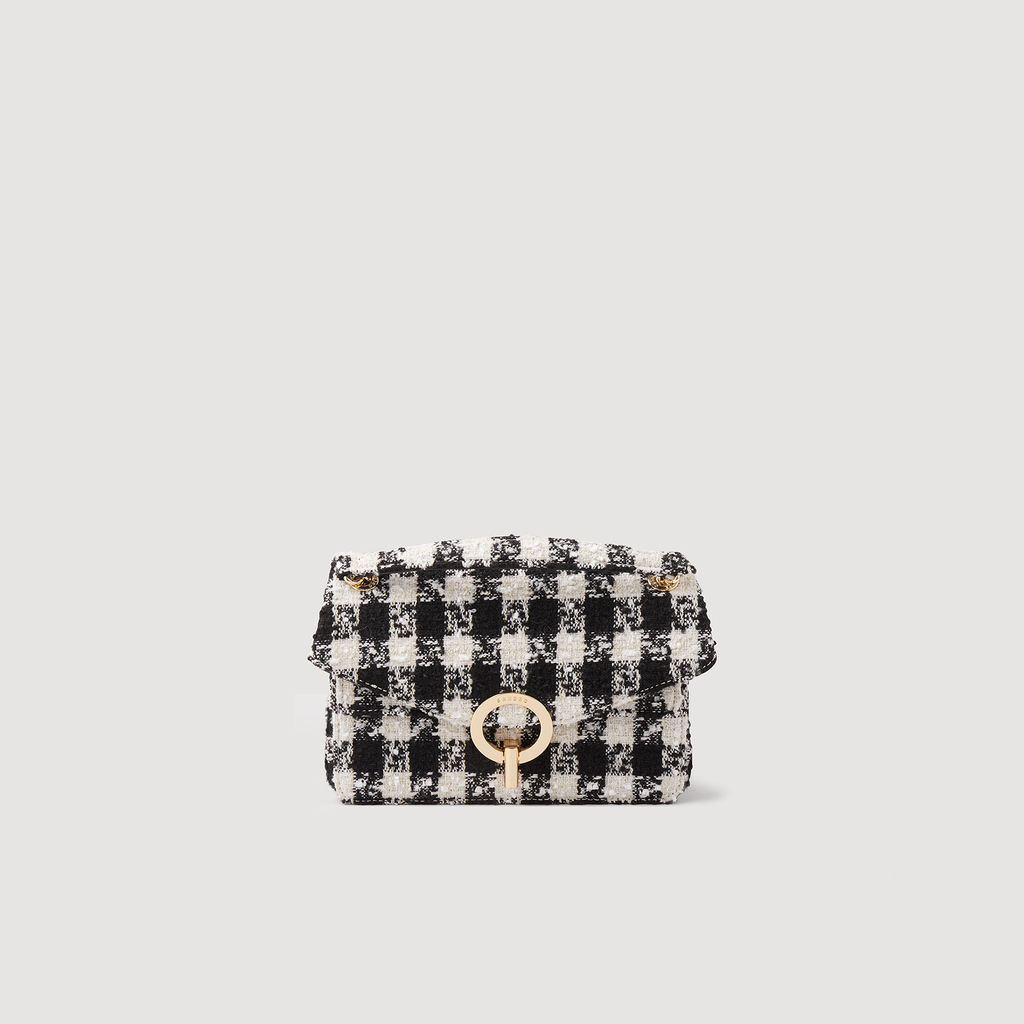 Sandro polyester The iconic Yza Bag in houndstooth tweed