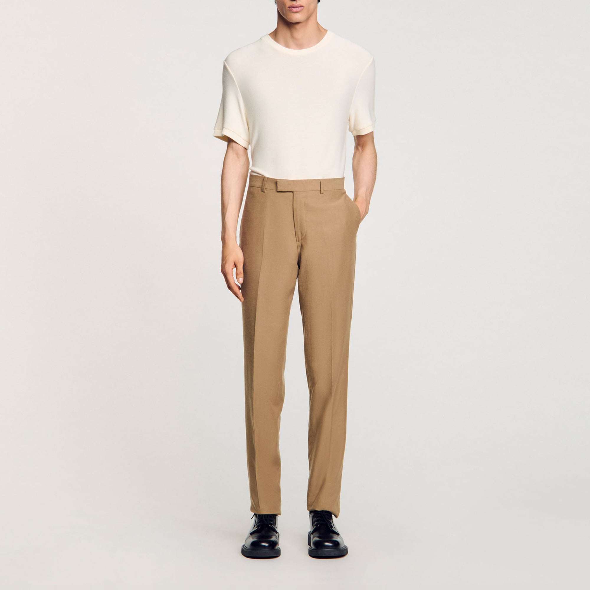 Sandro lyocell Classic-fit suit trousers with front and back pockets