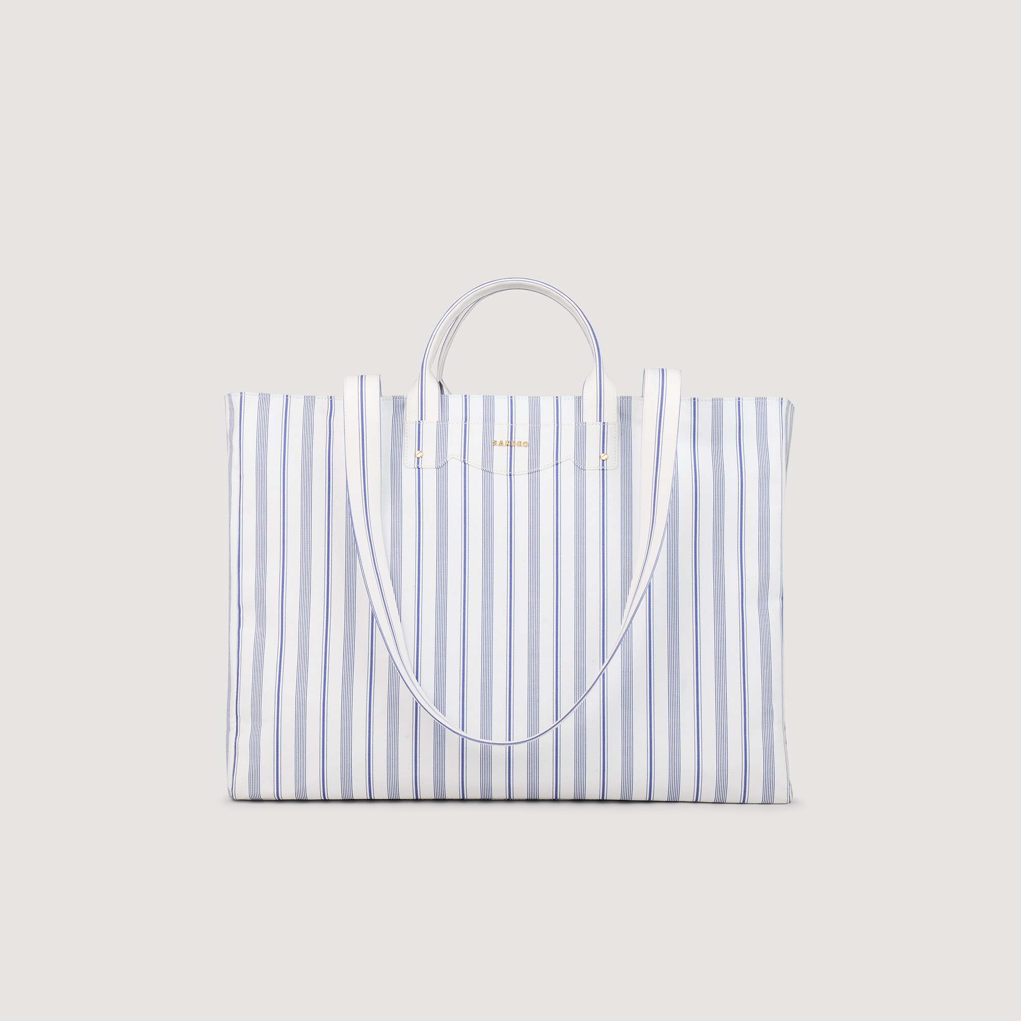 Striped canvas tote bag