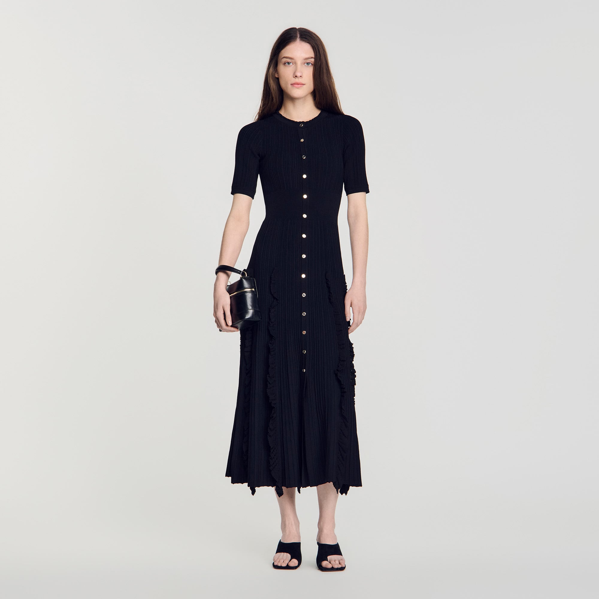 sandro knit dress black Sandro Knit maxi dress