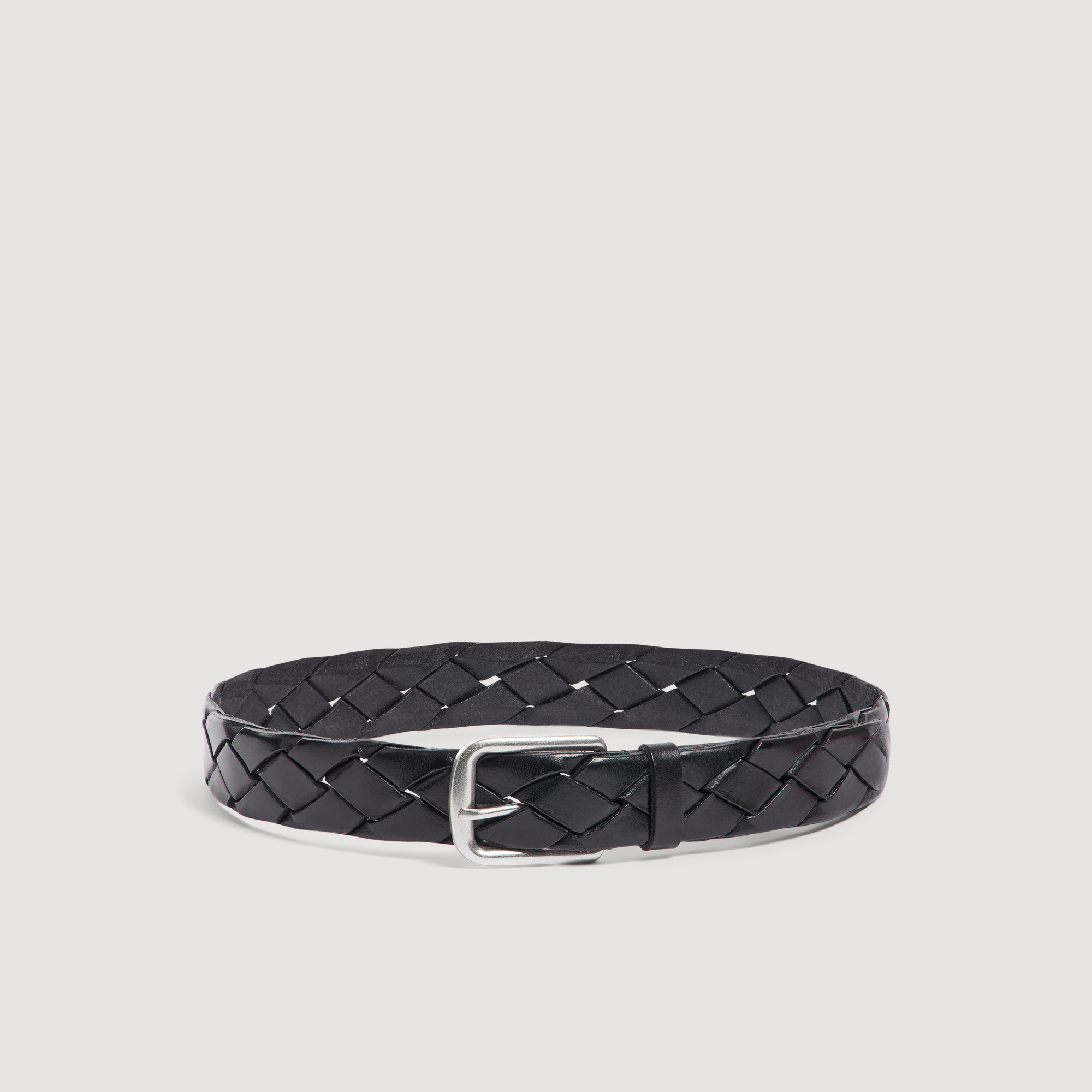 Braided leather belt