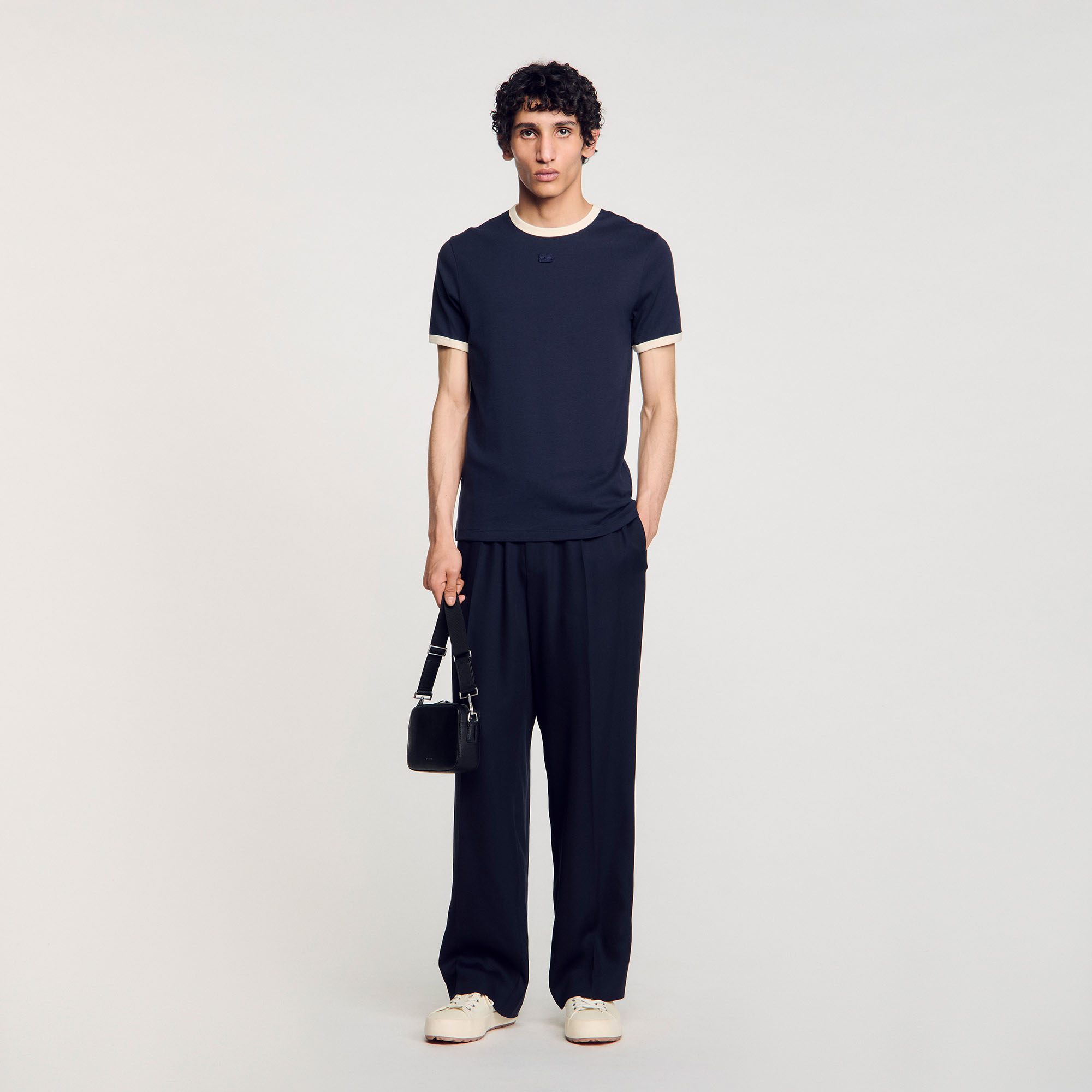 Sandro Two-tone patch T-shirt