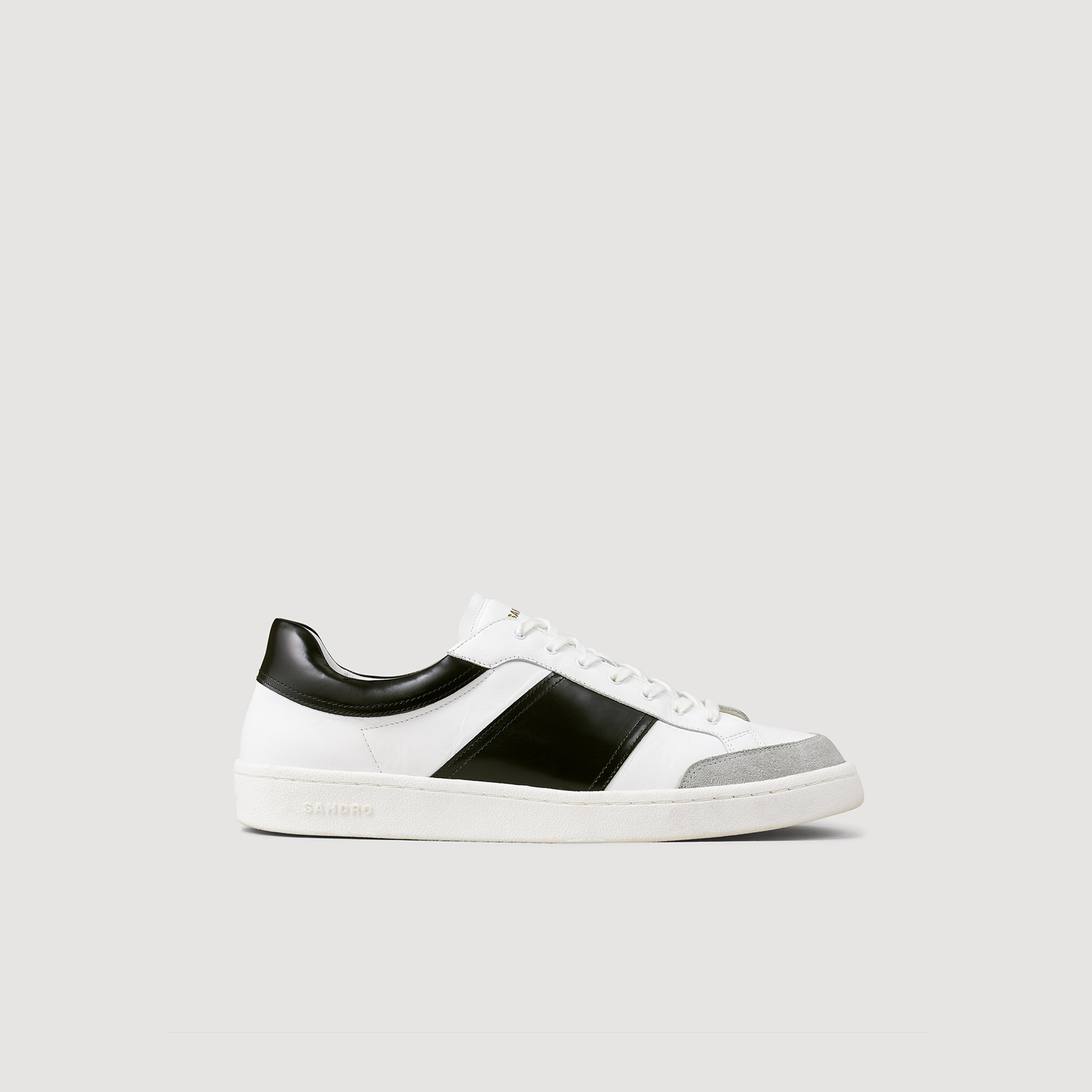 Sandro Mid-Top Leather Sneakers
