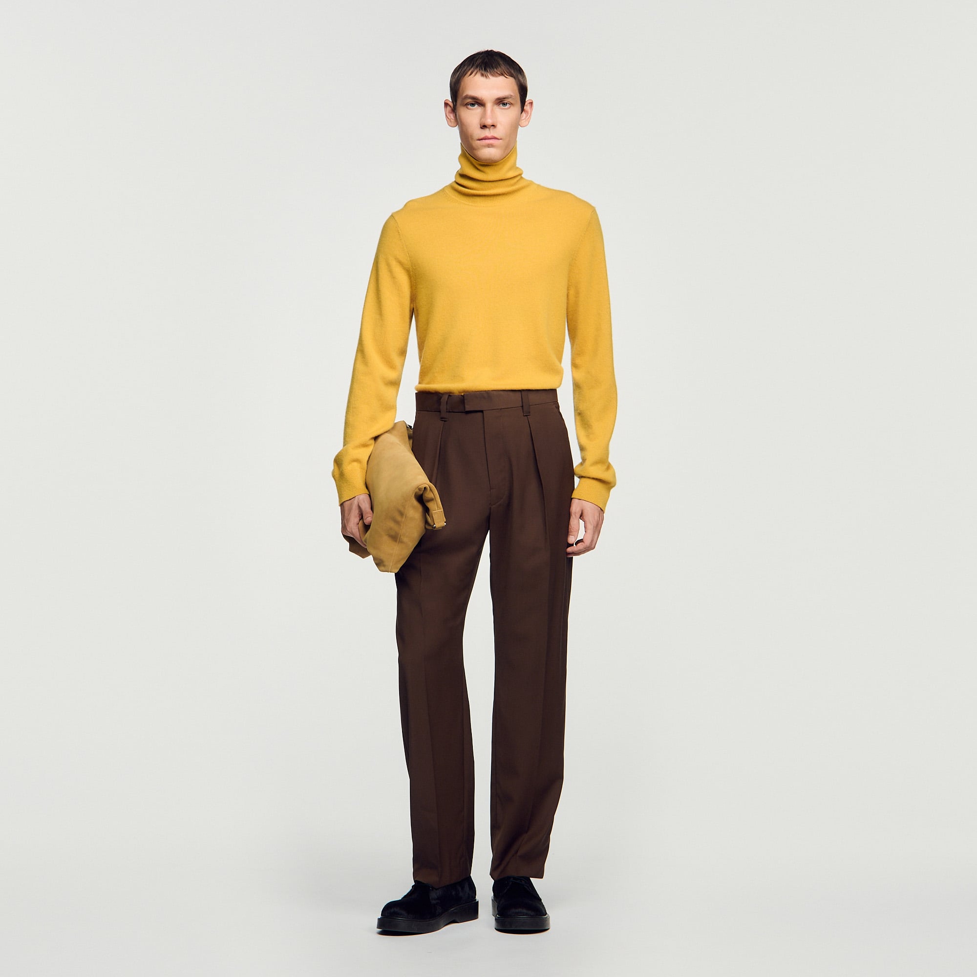 Wide-leg wool trousers