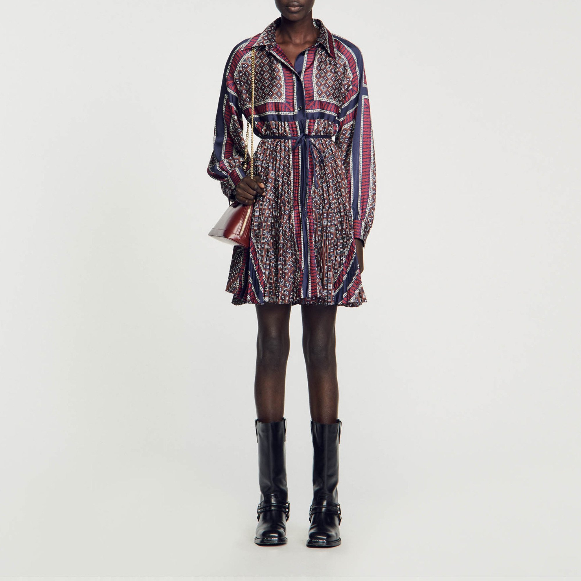 Pleated shirt dress