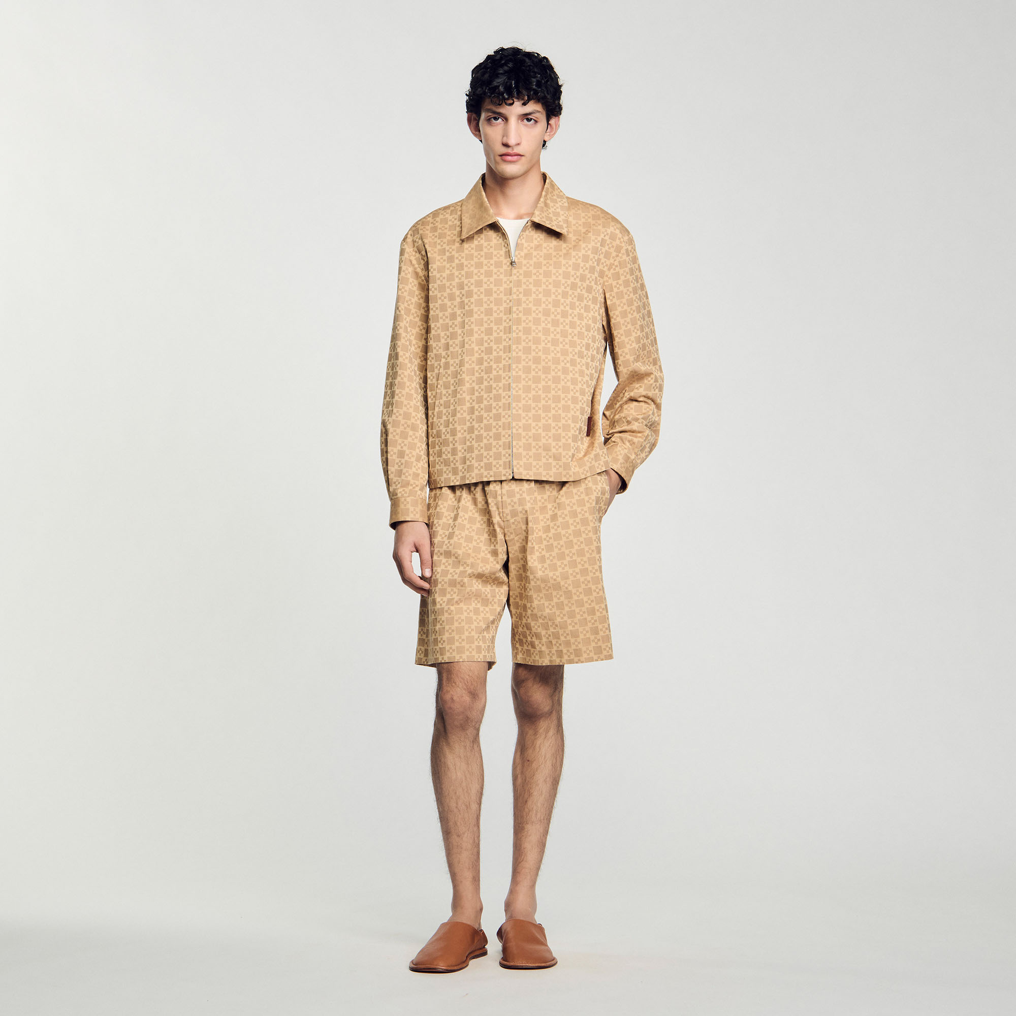 Sandro Square Cross zip-up jacket