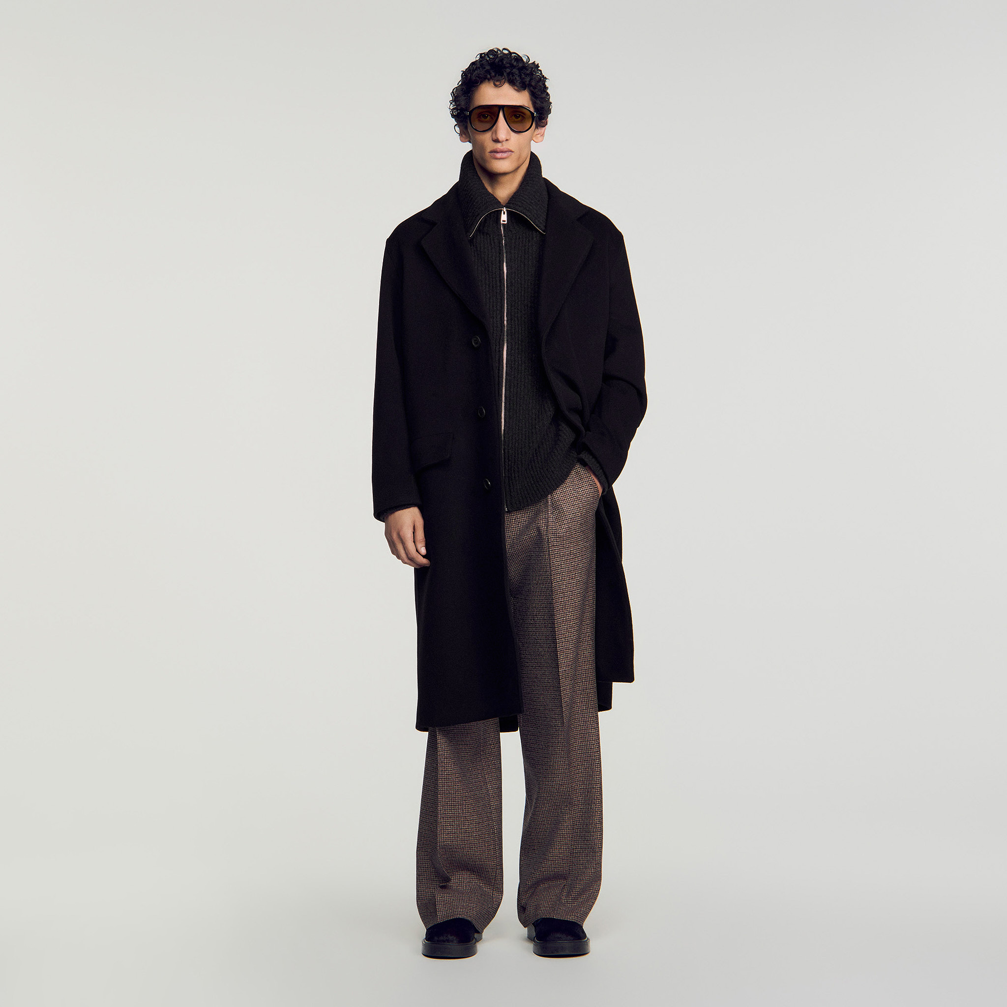 Long wool and cashmere coat