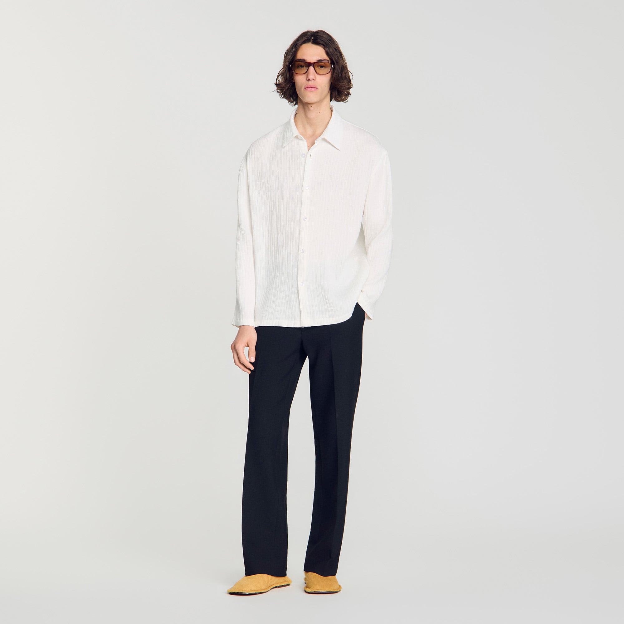 Loose-fit shirt pleated effect