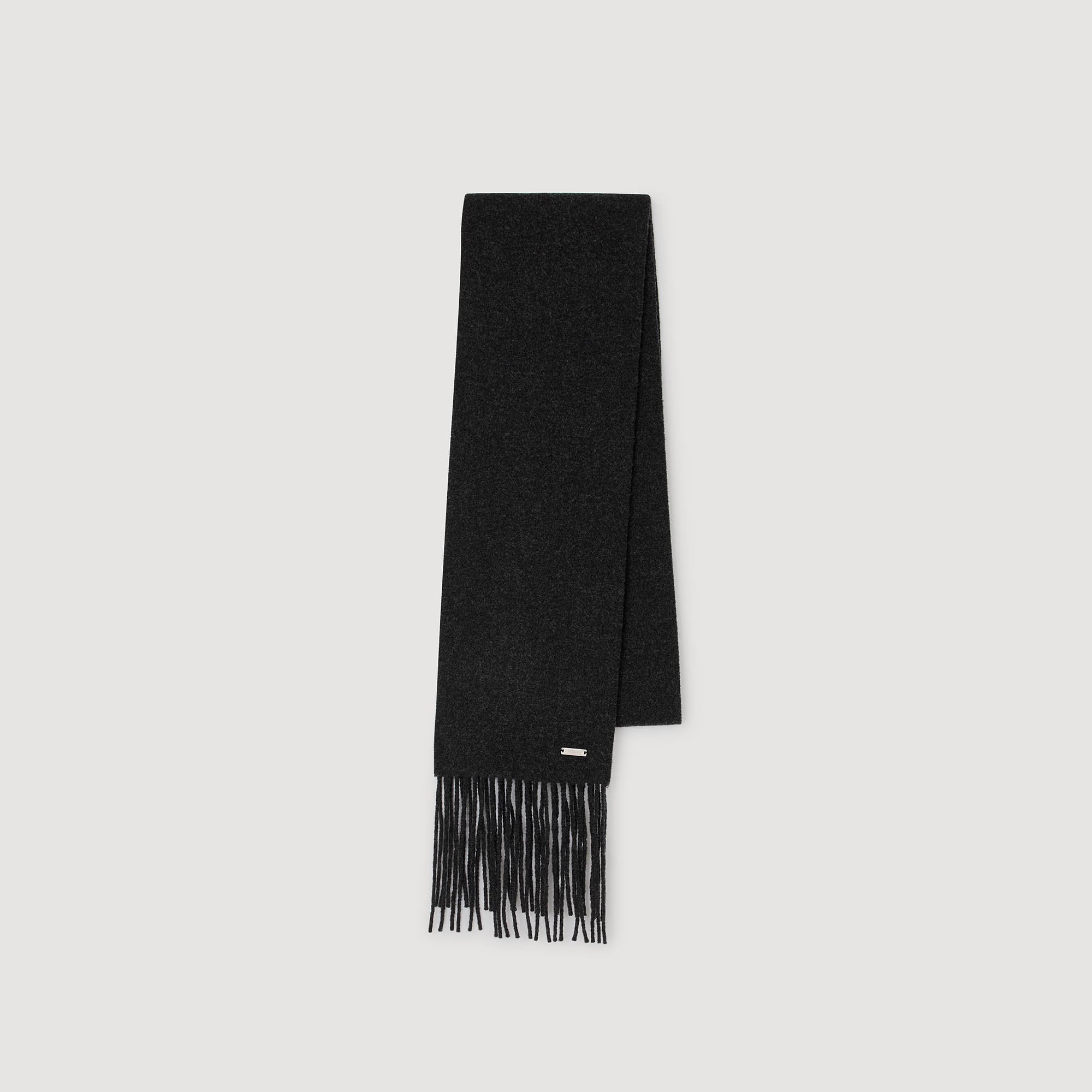 Sandro Fringed wool scarf