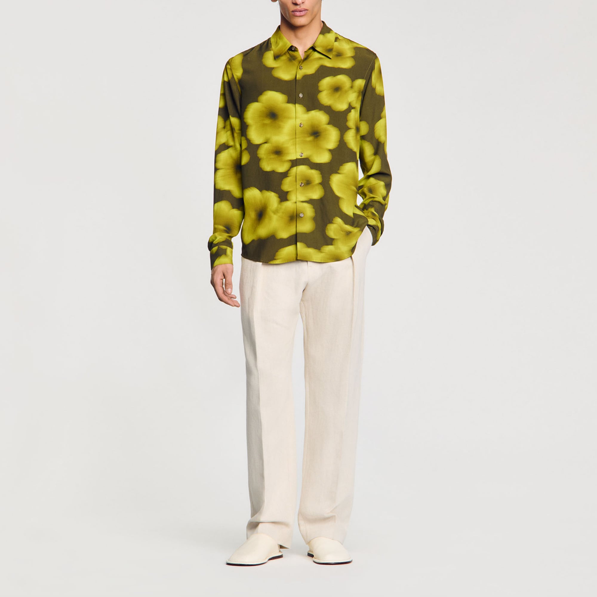 Loose-fit floral shirt