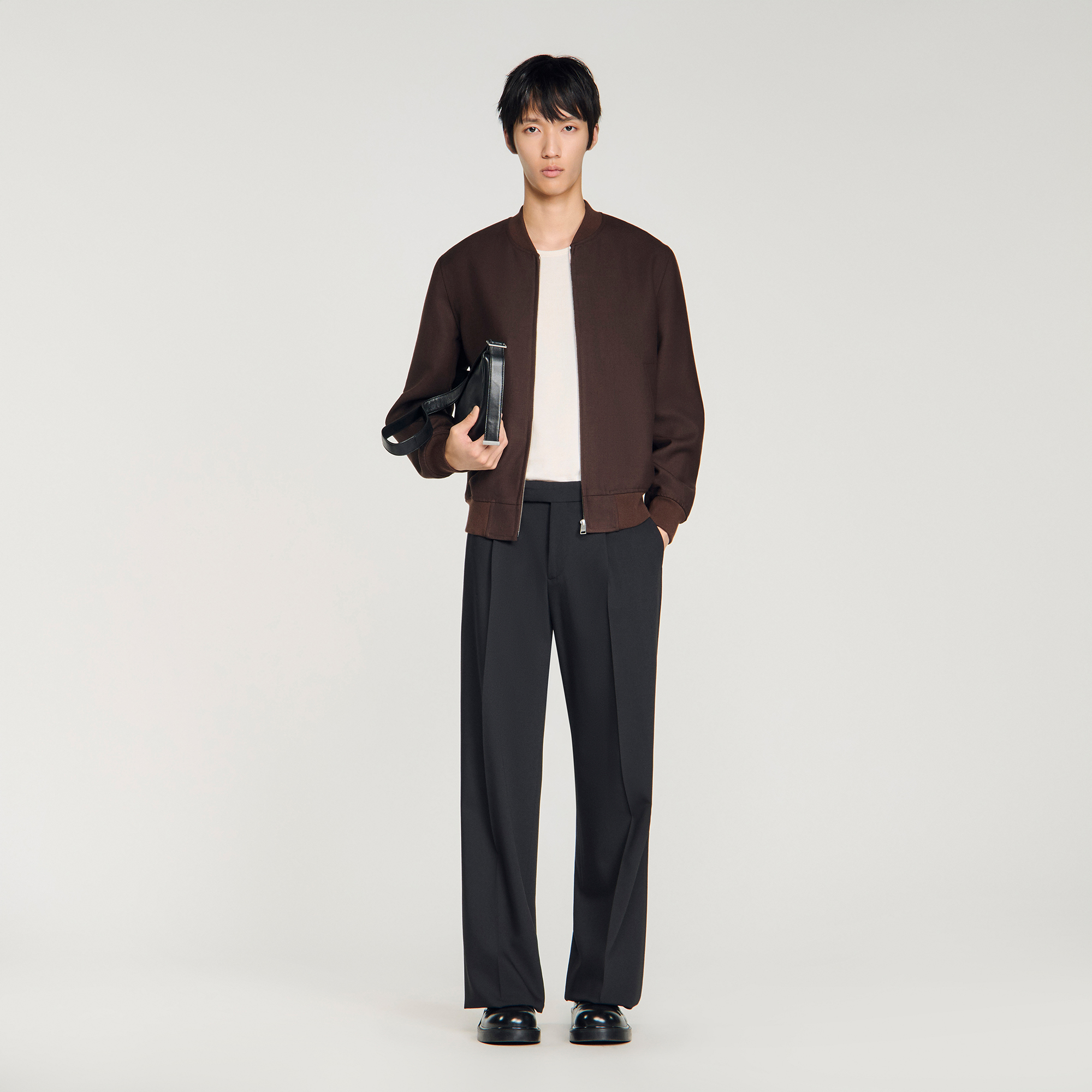 Sandro polyester Zip-up jacket with ribbed neck, cuffs and waist, long sleeves and zip fastening