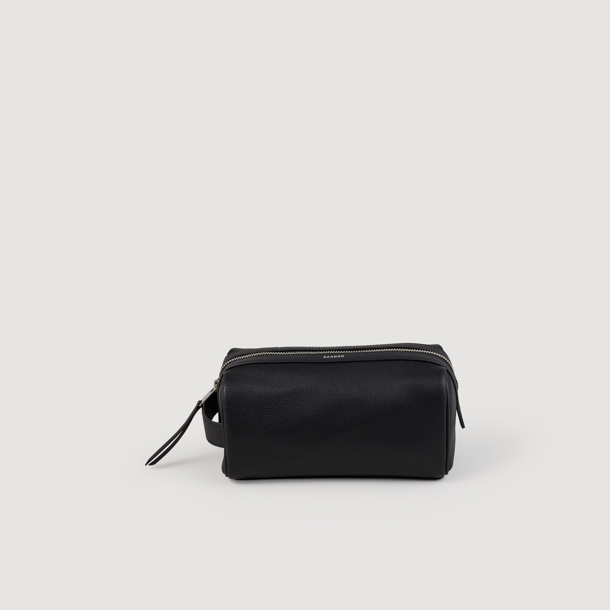 Sandro polyester Lining: Sandro men's toiletry bag â€¢ Zipped toiletry bag â€¢ Dimensions: 22 x 11 cm This item's main material is at least 50% recycled
