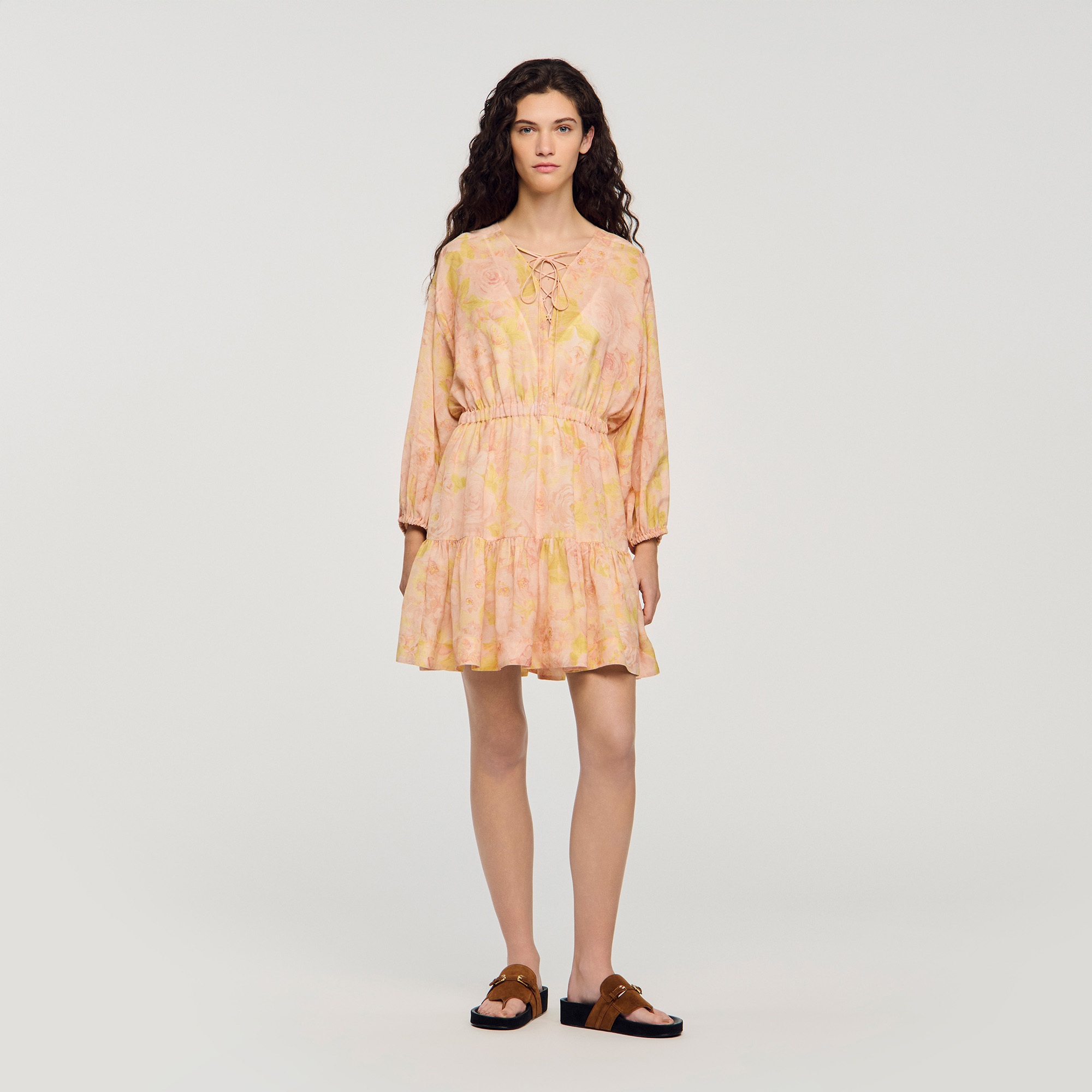 Flower print mini dress