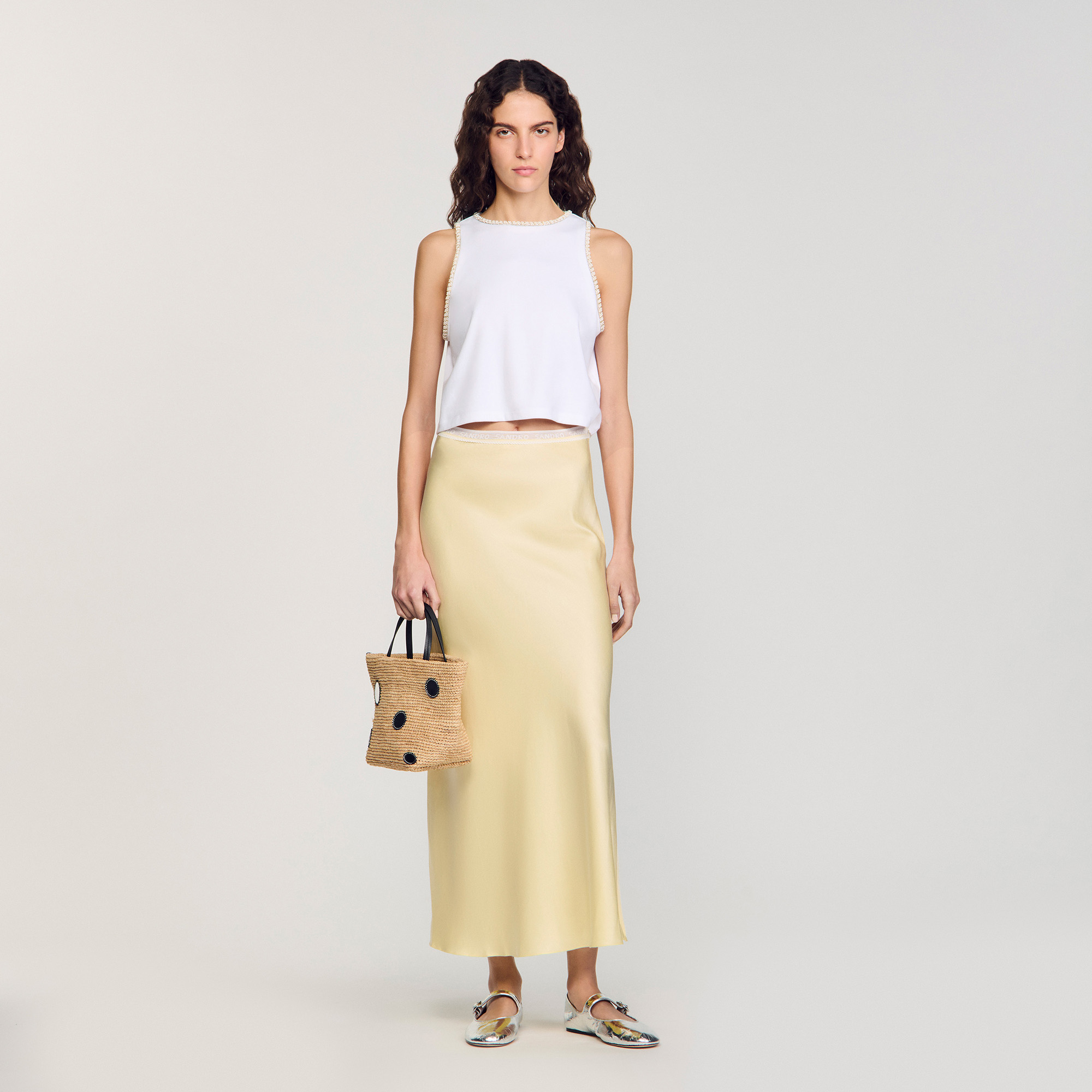 Sandro Beaded crop top