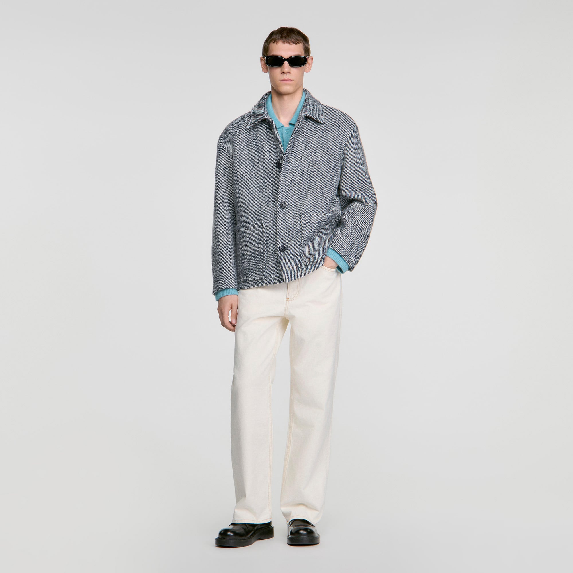 Marl-effect worker jacket