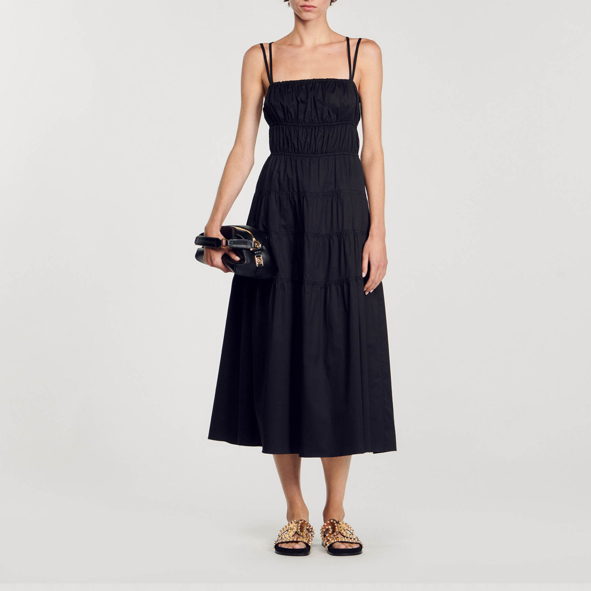Sandro Ruched midi dress